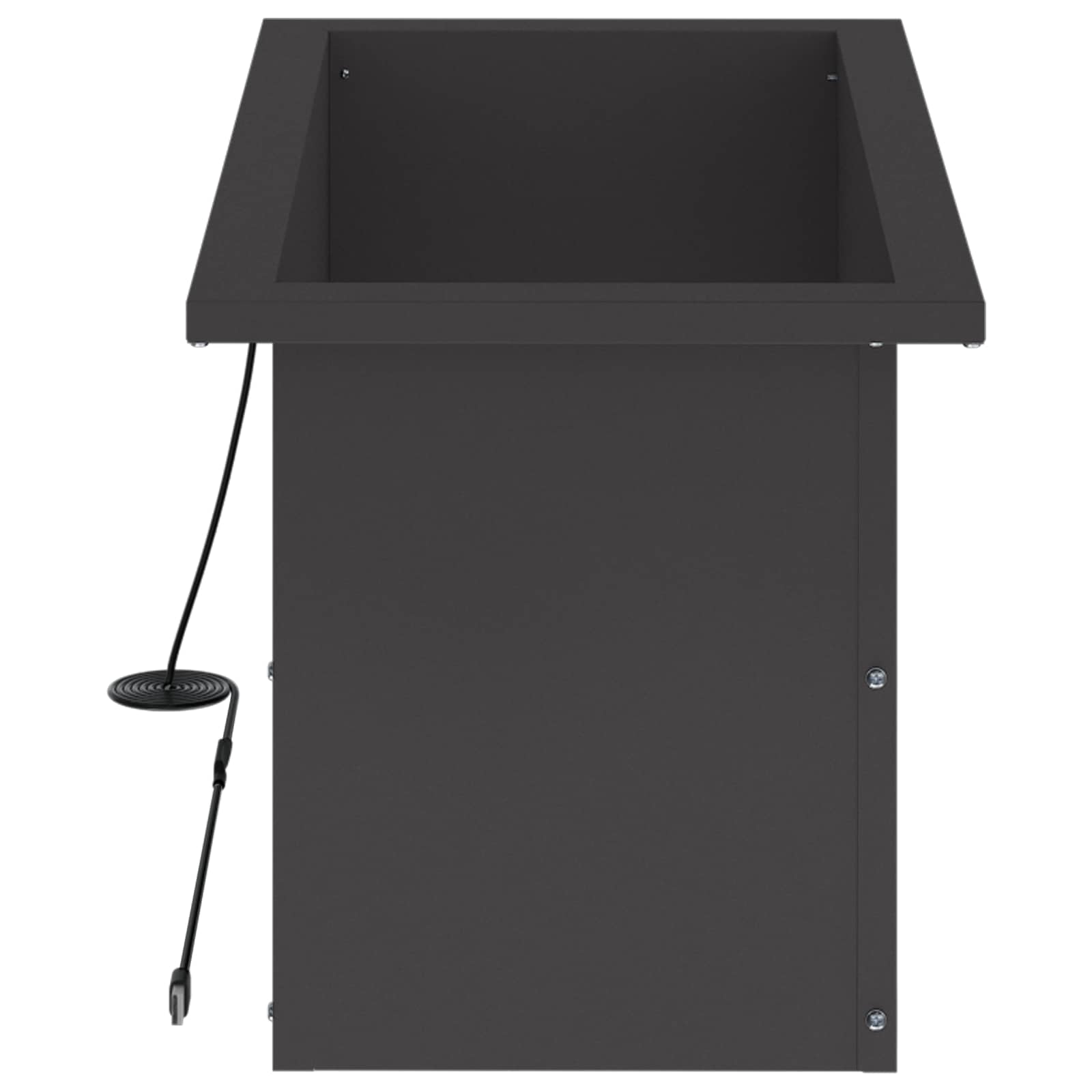Fioriera da giardino con LED Nero 30 x 60 x 30 cm Acciaio