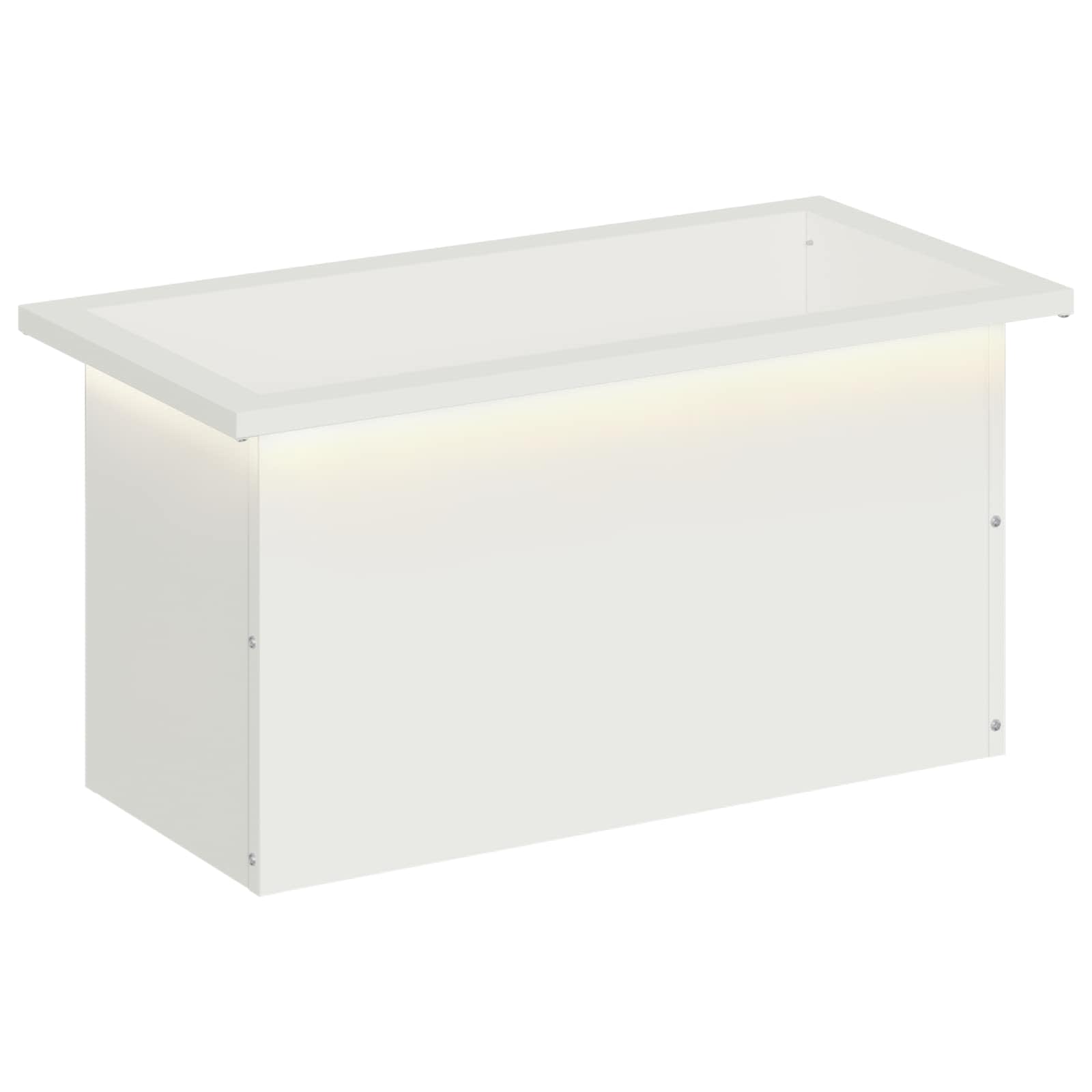Fioriera da giardino con LED Bianco 30 x 60 x 30 cm Acciaio