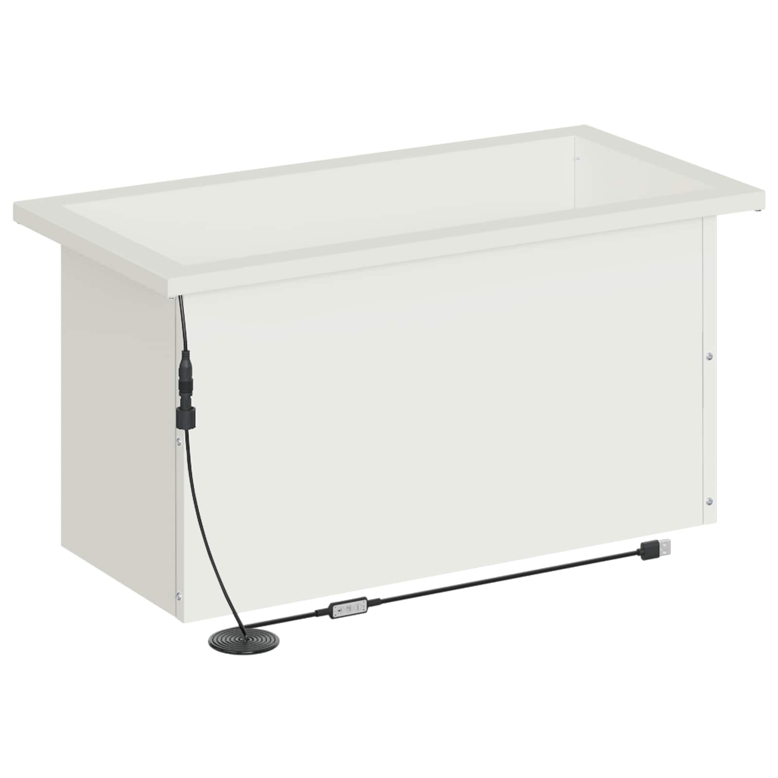Fioriera da giardino con LED Bianco 30 x 60 x 30 cm Acciaio