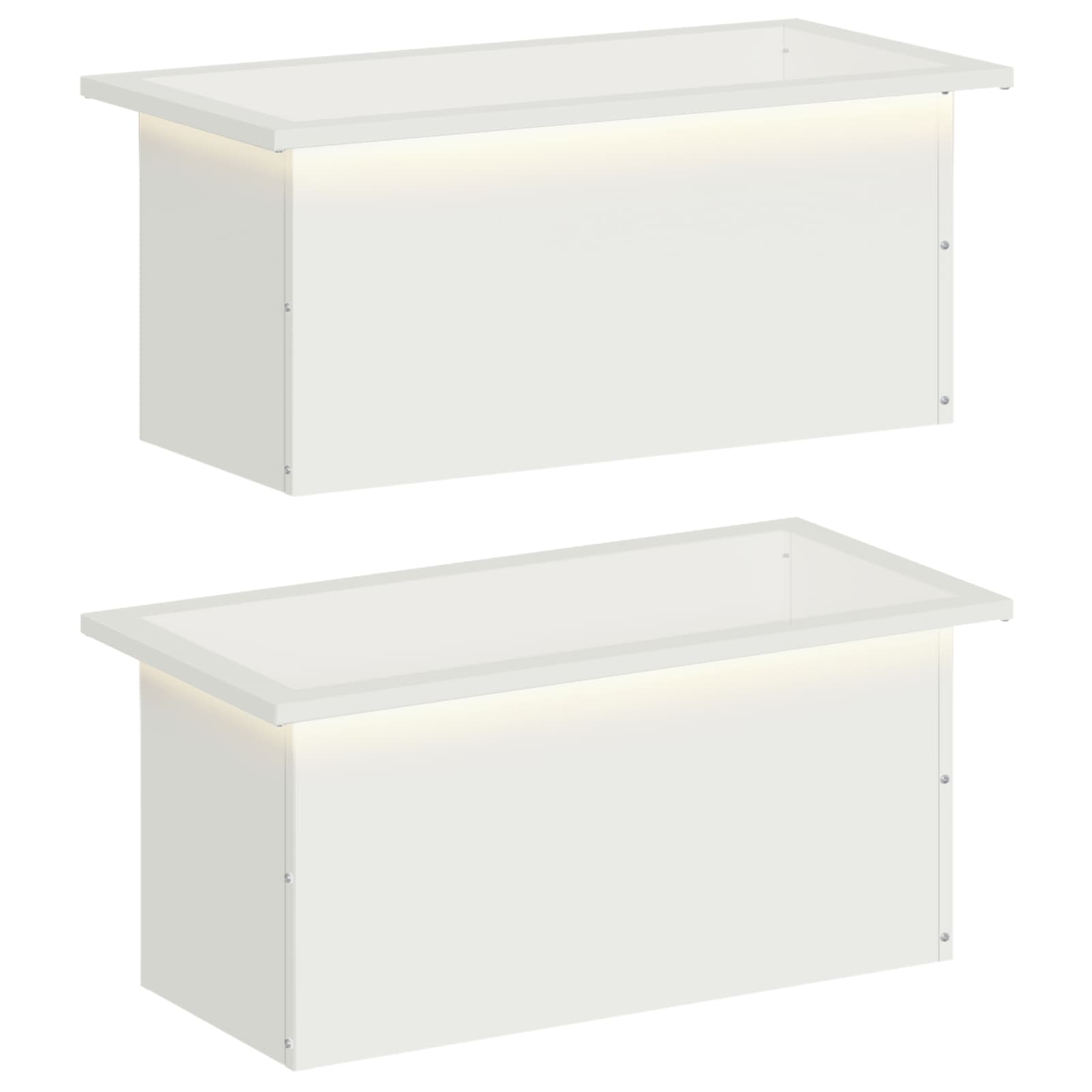 Fioriera da giardino con LED 2 pz Bianco 30 x 60 x 30 cm