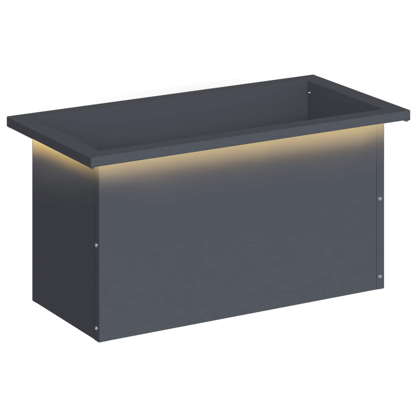 Fioriera da giardino con LED Antracite 30 x 60 x 30 cm Acciaio