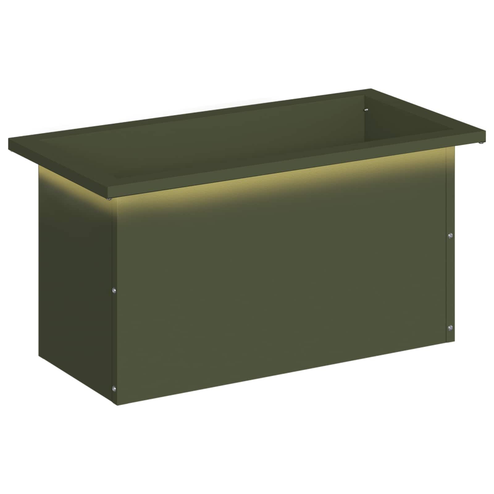 Fioriera da giardino con LED Verde Oliva 30 x 60 x 30 cm