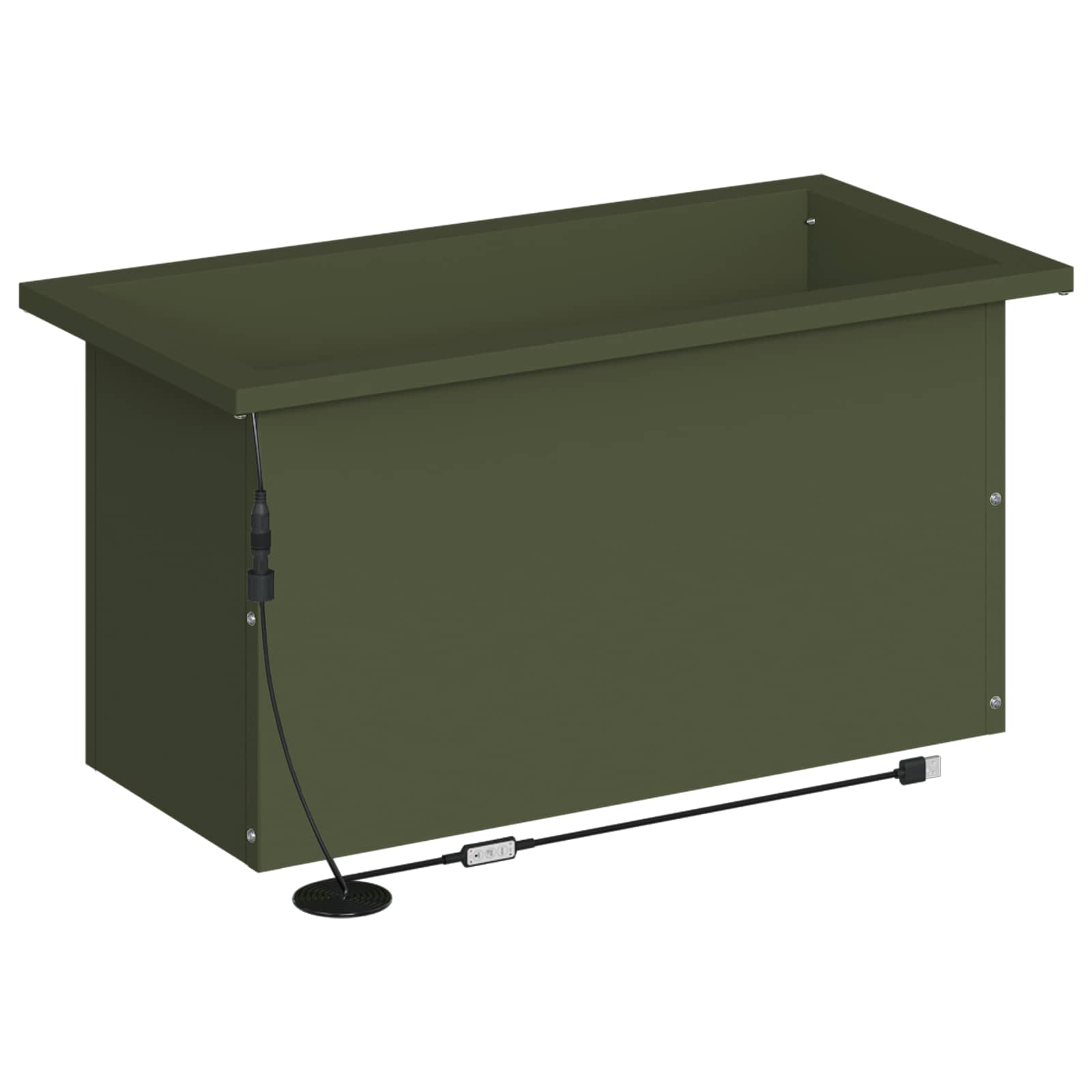 Fioriera da giardino con LED Verde Oliva 30 x 60 x 30 cm