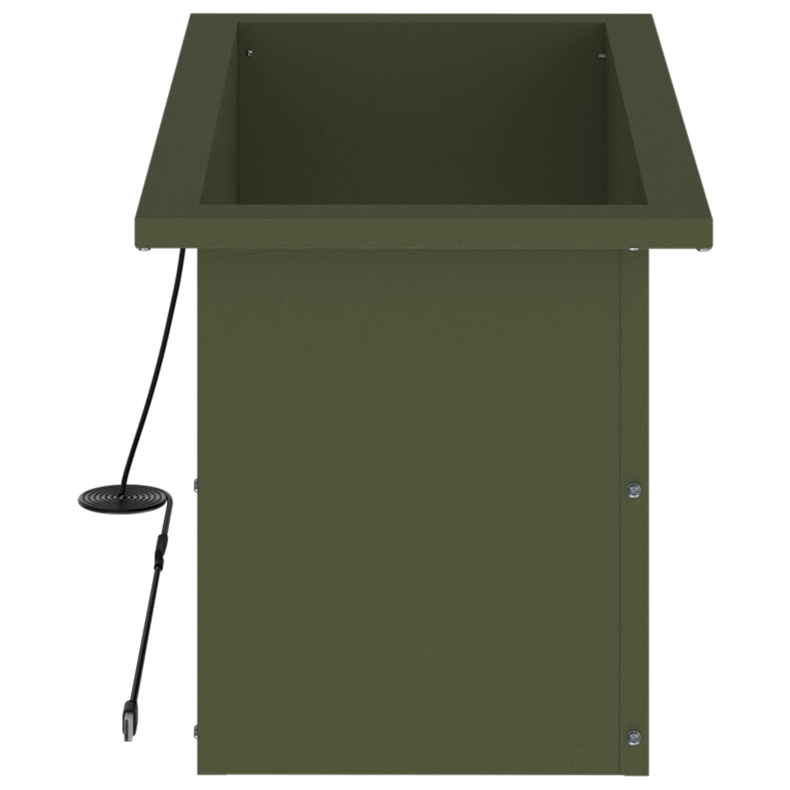 Fioriera da giardino con LED 2 pz Verde Oliva 30 x 60 x 30 cm