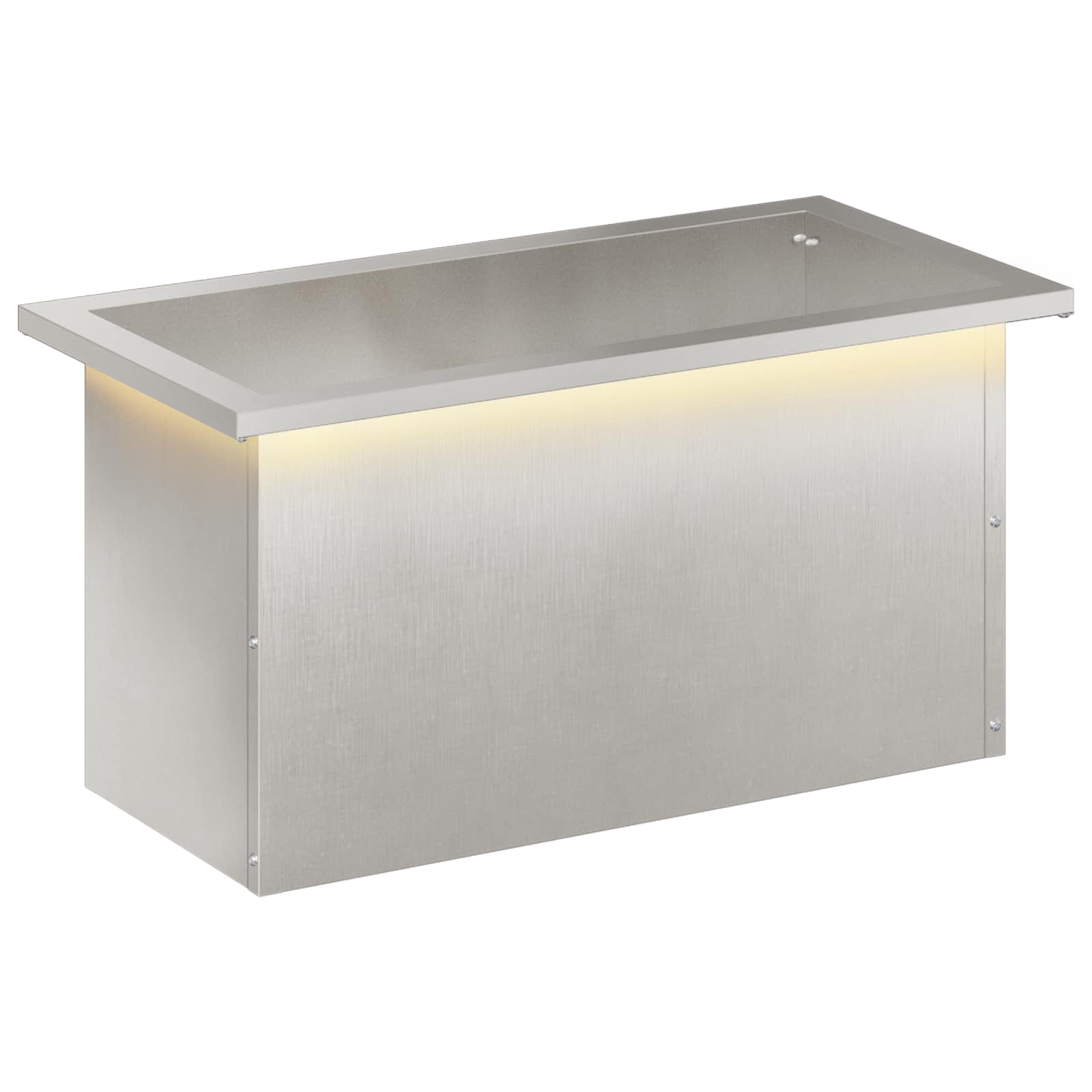 Fioriera da giardino con LED Argento 30 x 60 x 30 cm