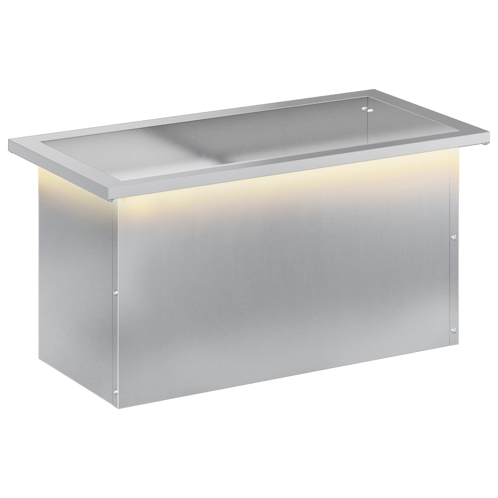 Fioriera da giardino con LED Argento 30 x 60 x 30 cm