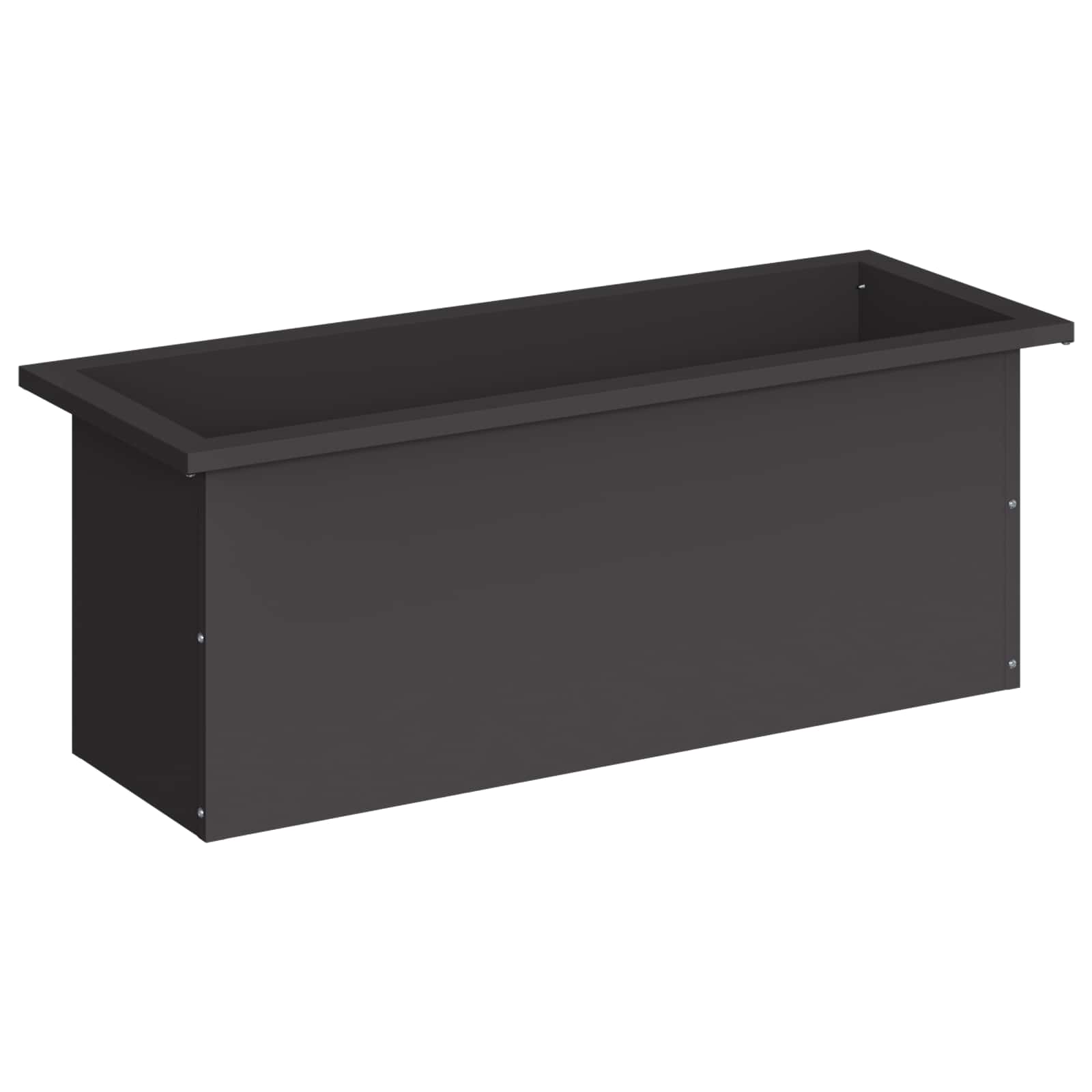 Fioriera da giardino con LED Nero 30 x 80 x 30 cm Acciaio