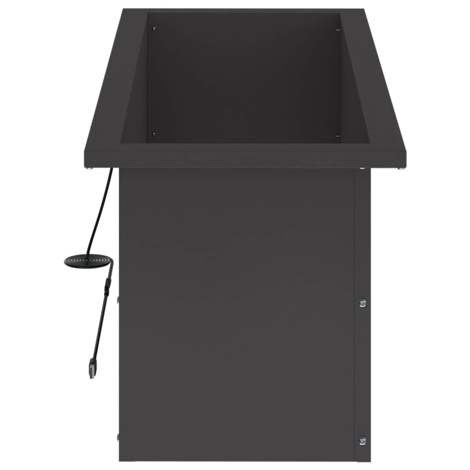 Fioriera da giardino con LED Nero 30 x 80 x 30 cm Acciaio