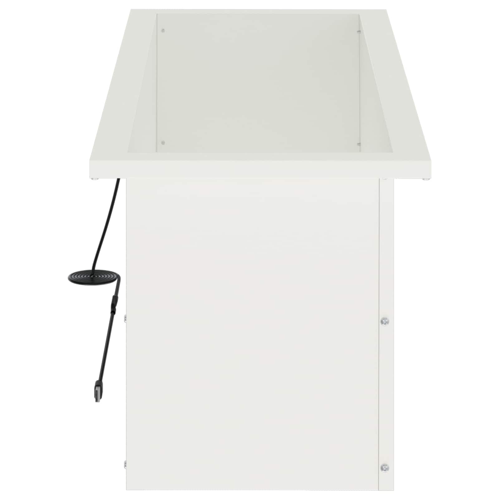 Fioriera da giardino con LED 2 pz Bianco 30 x 80 x 30 cm