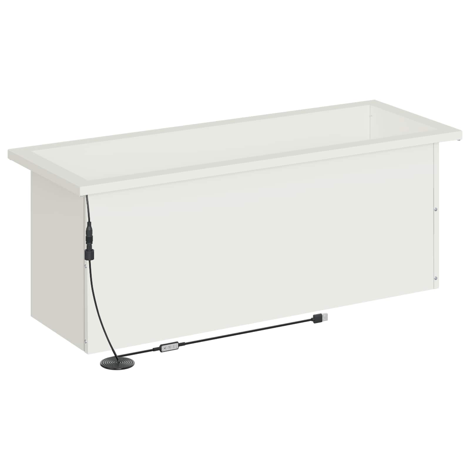 Fioriera da giardino con LED 2 pz Bianco 30 x 80 x 30 cm