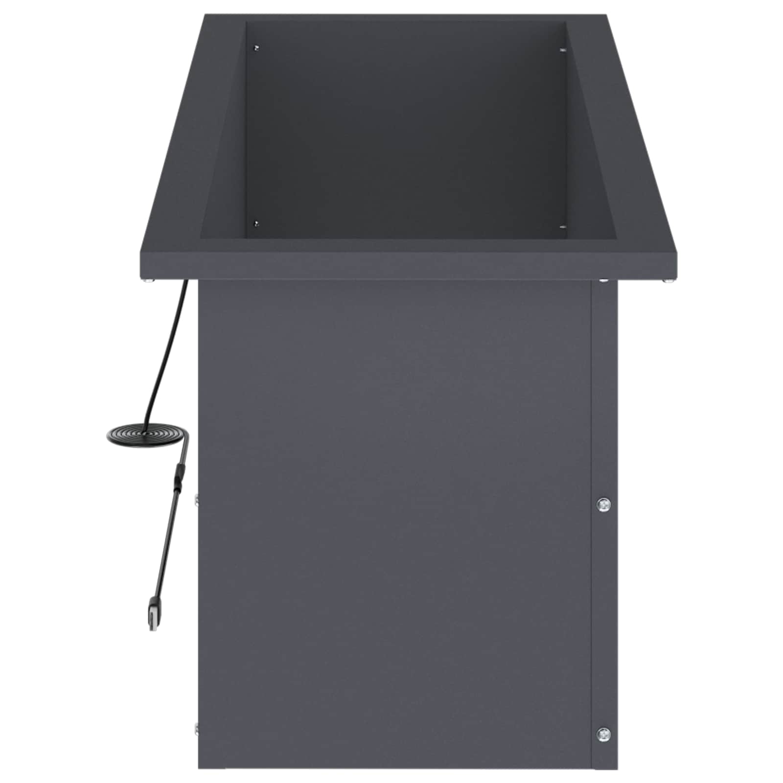 Fioriera da giardino con LED 2 pz Antracite 30 x 80 x 30 cm