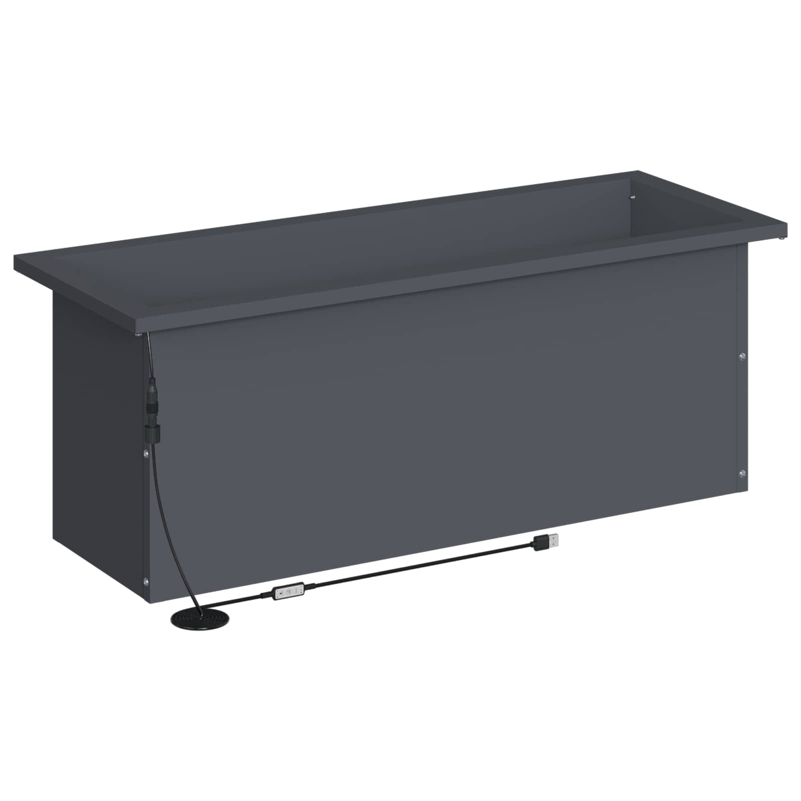 Fioriera da giardino con LED 2 pz Antracite 30 x 80 x 30 cm