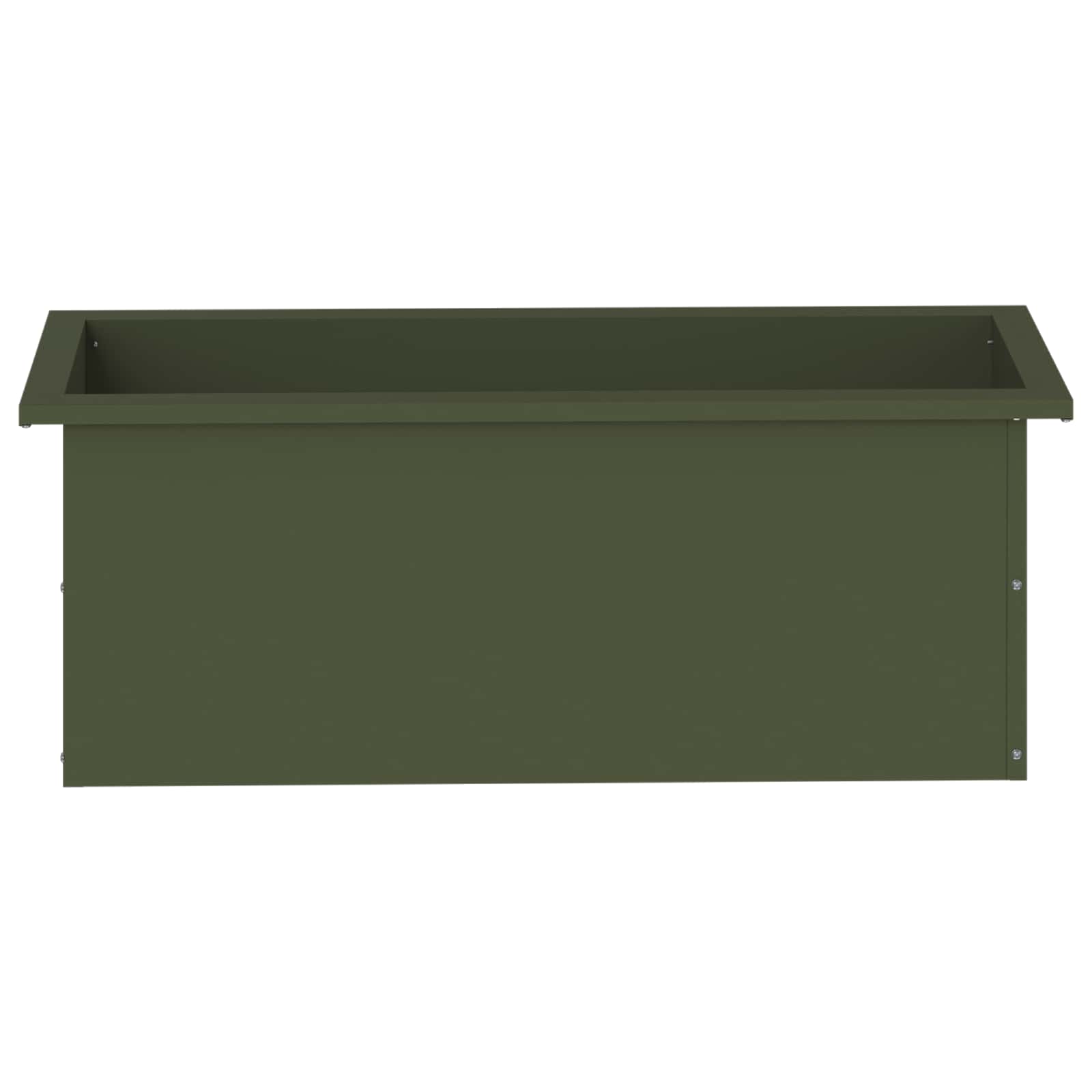 Fioriera da giardino con LED 2 pz Verde Oliva 30 x 80 x 30 cm