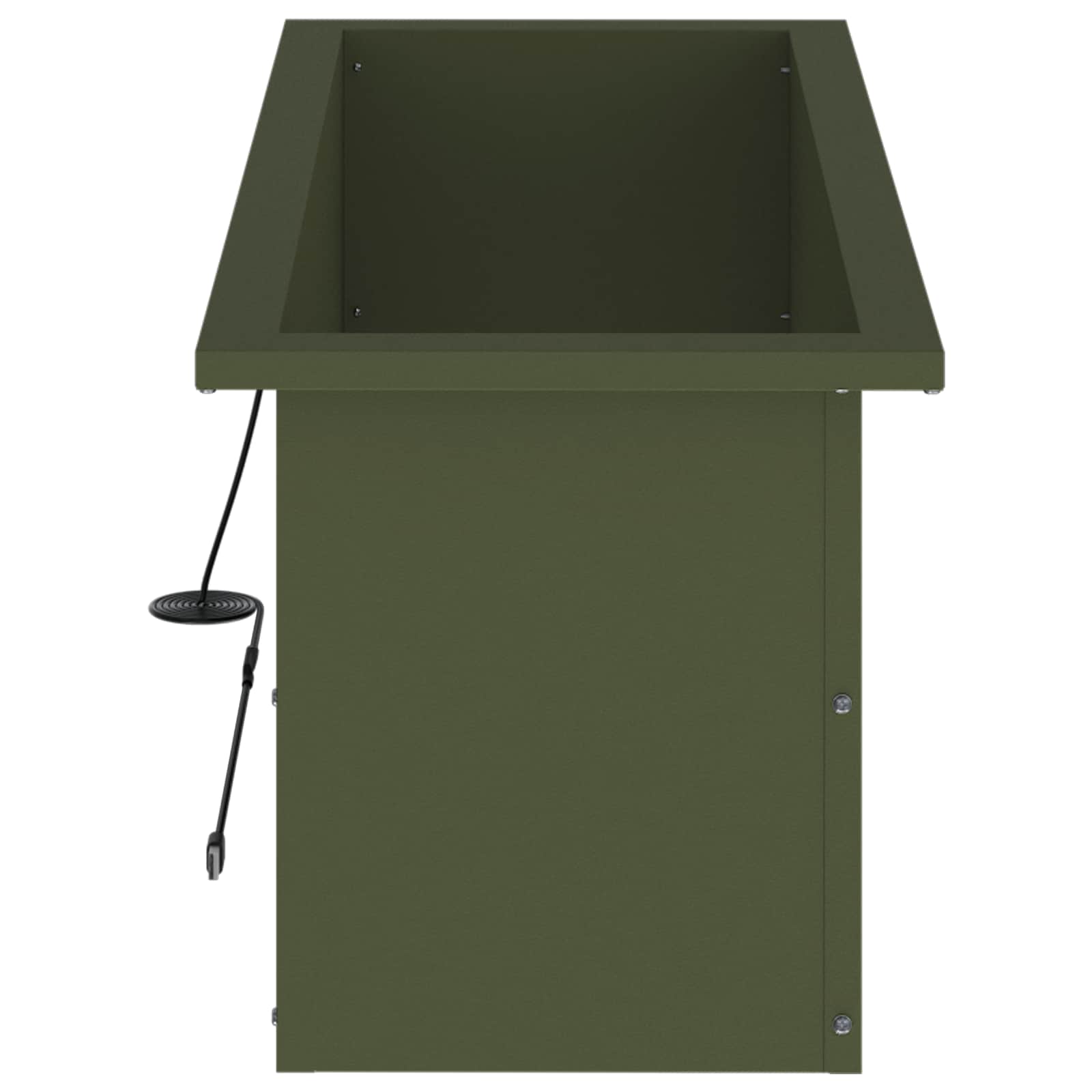 Fioriera da giardino con LED 2 pz Verde Oliva 30 x 80 x 30 cm