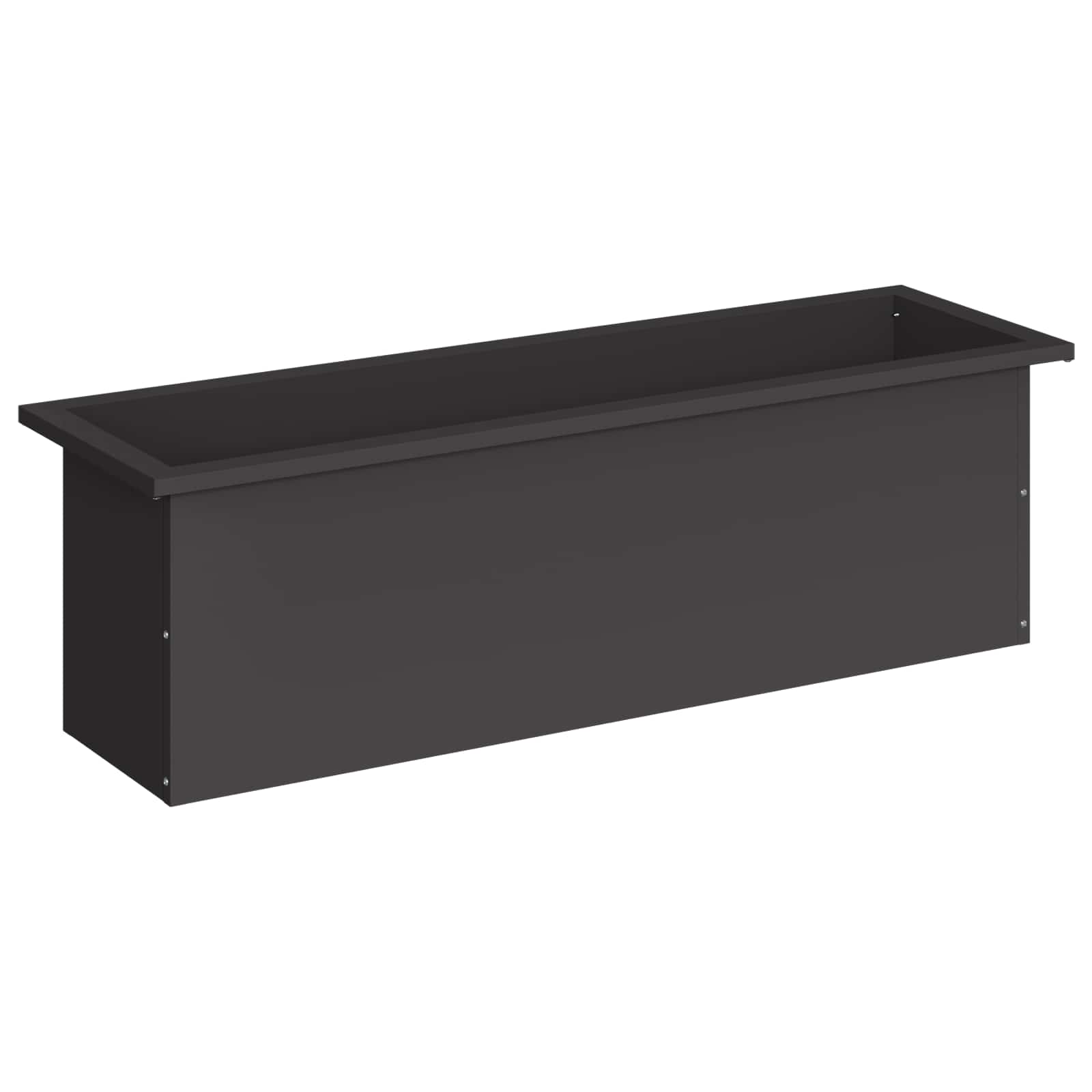 Fioriera da giardino con LED Nero 30 x 100 x 30 cm Acciaio