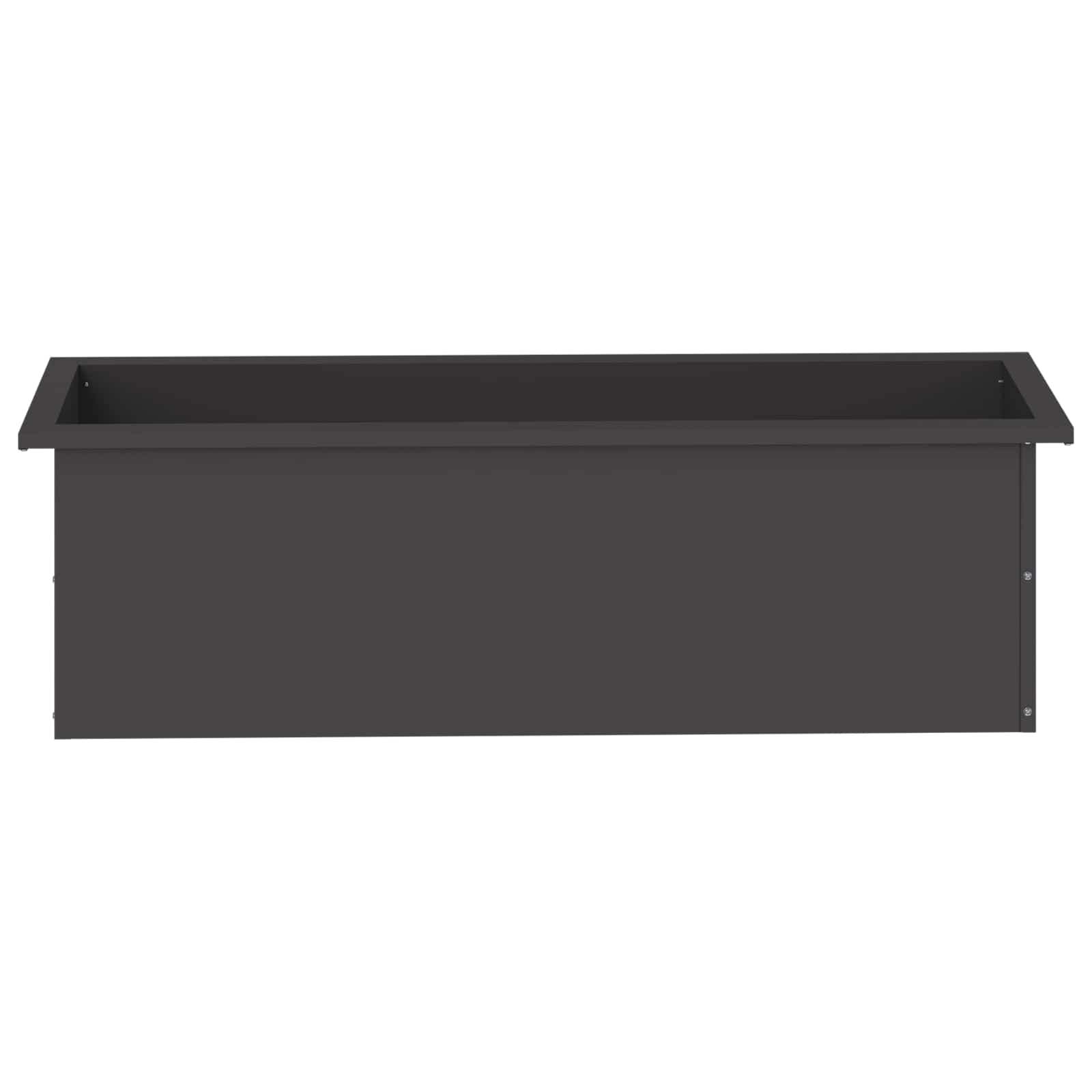 Fioriera da giardino con LED Nero 30 x 100 x 30 cm Acciaio