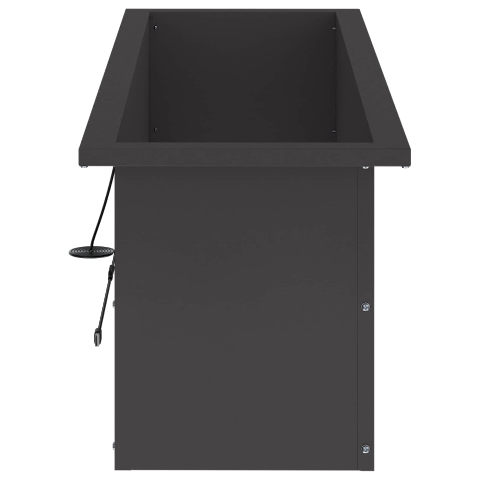 Fioriera da giardino con LED Nero 30 x 100 x 30 cm Acciaio