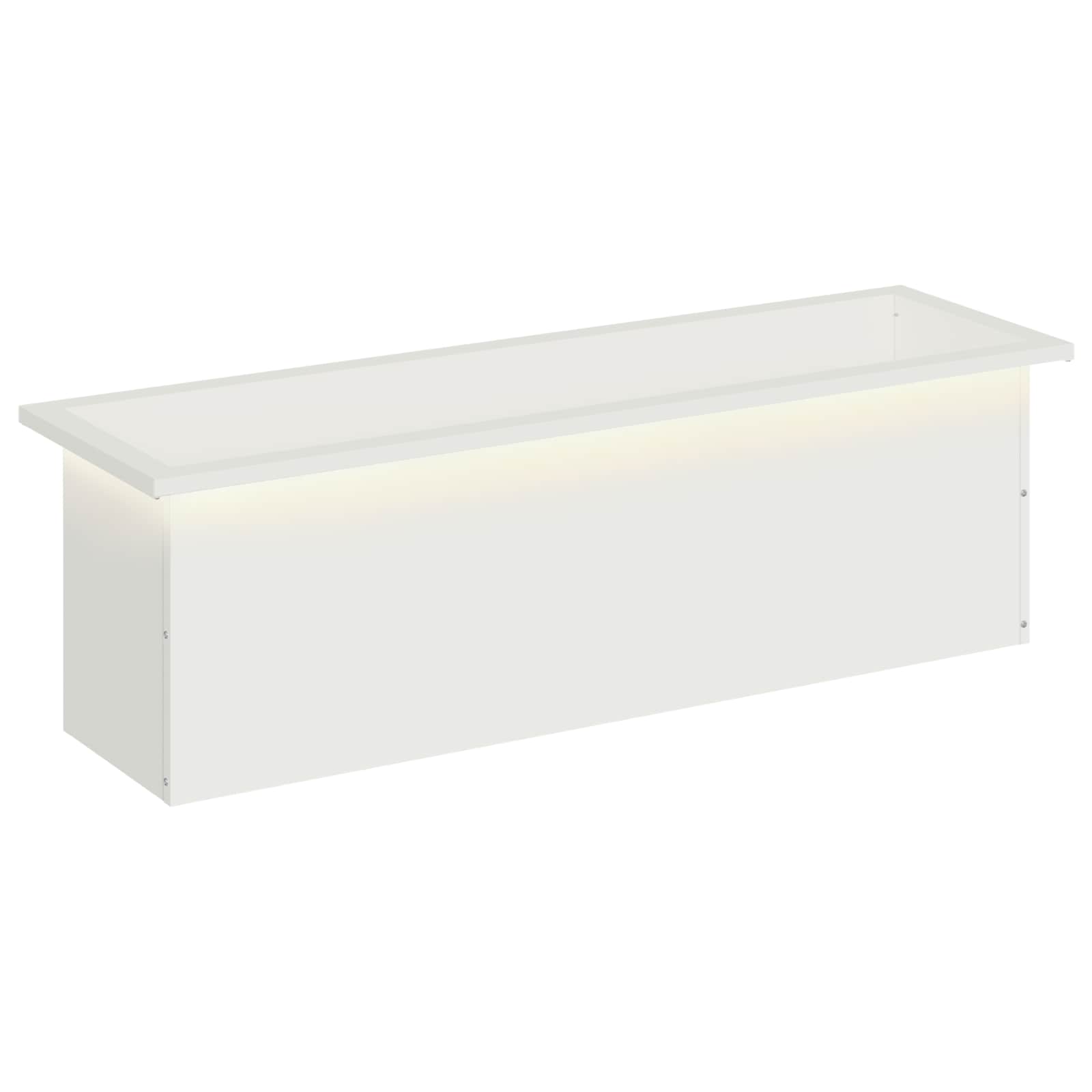 Fioriera da giardino con LED Bianco 30 x 100 x 30 cm Acciaio