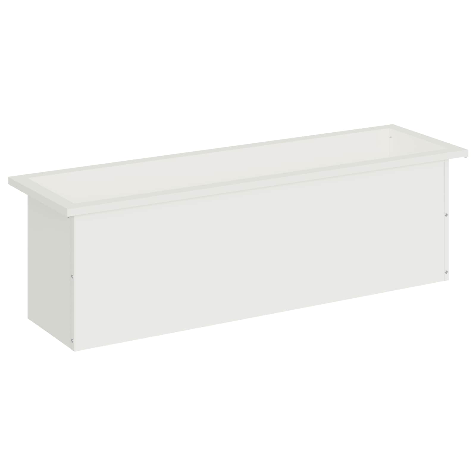 Fioriera da giardino con LED Bianco 30 x 100 x 30 cm Acciaio