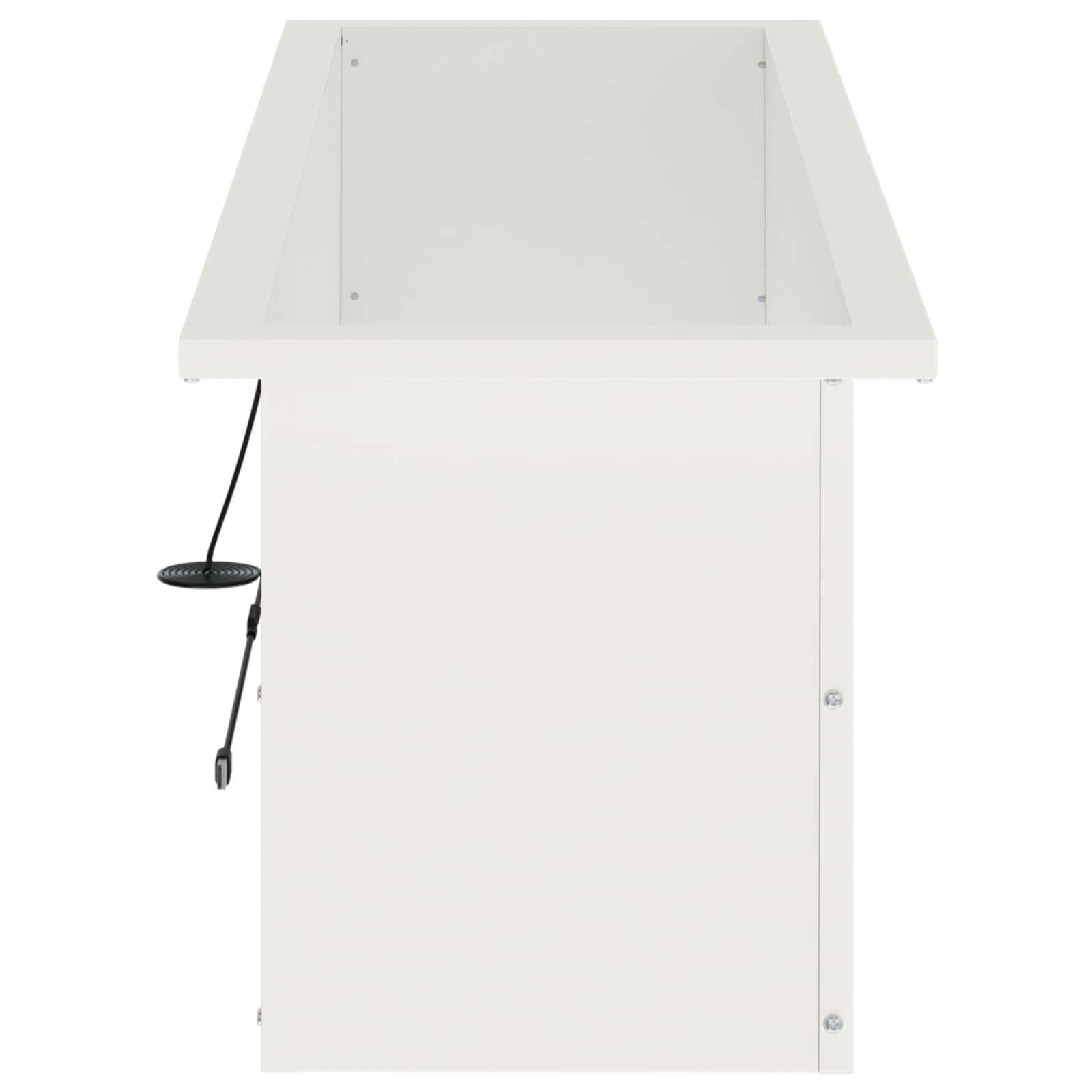 Fioriera da giardino con LED Bianco 30 x 100 x 30 cm Acciaio