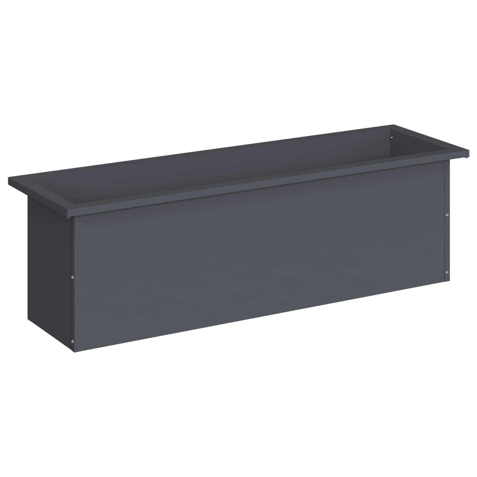 Fioriera da giardino con LED Antracite 30 x 100 x 30 cm Acciaio
