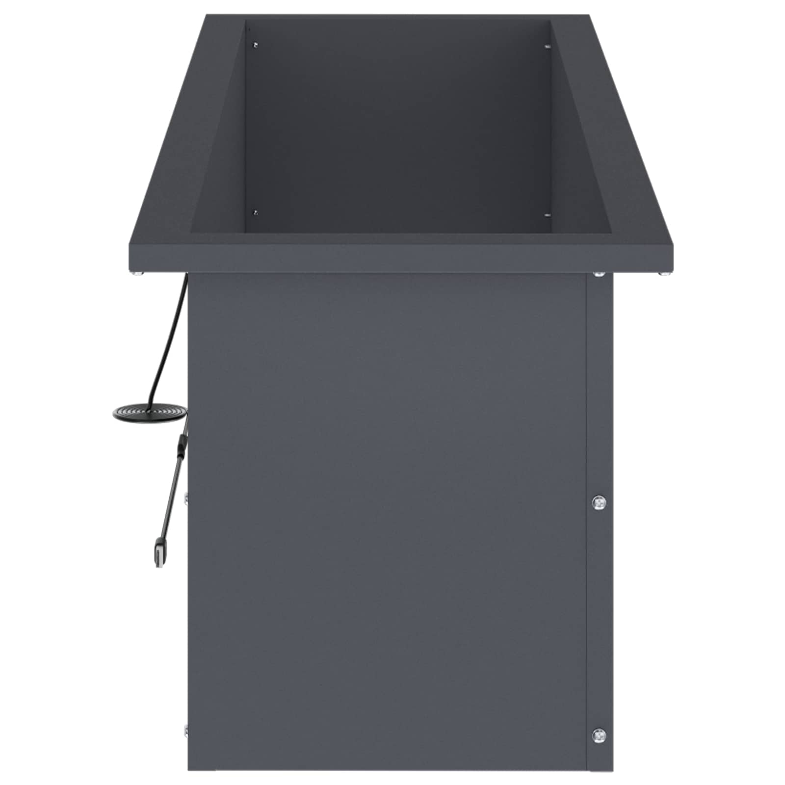 Fioriera da giardino con LED Antracite 30 x 100 x 30 cm Acciaio