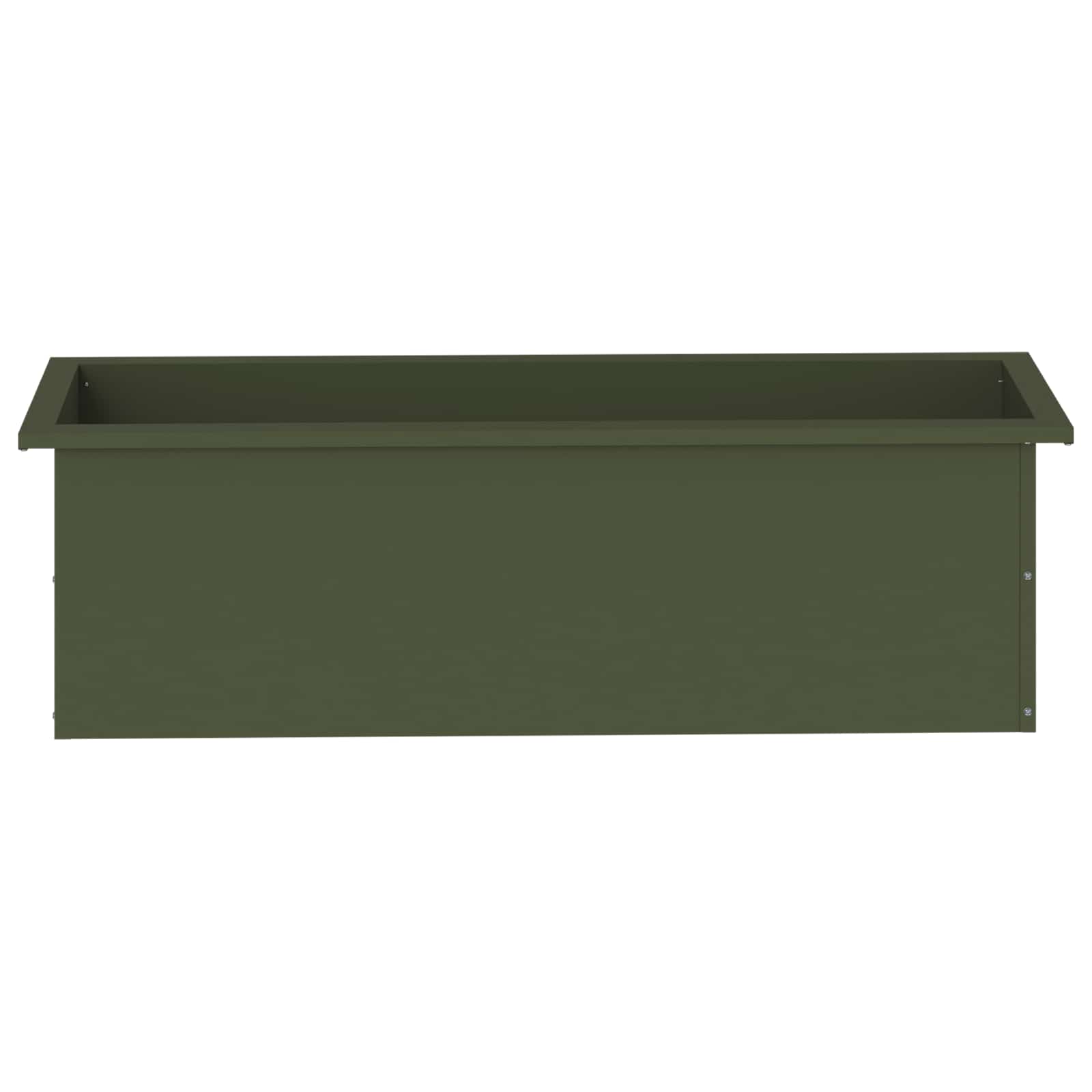 Fioriera da giardino con LED 2 pz Verde Oliva 30 x 100 x 30 cm