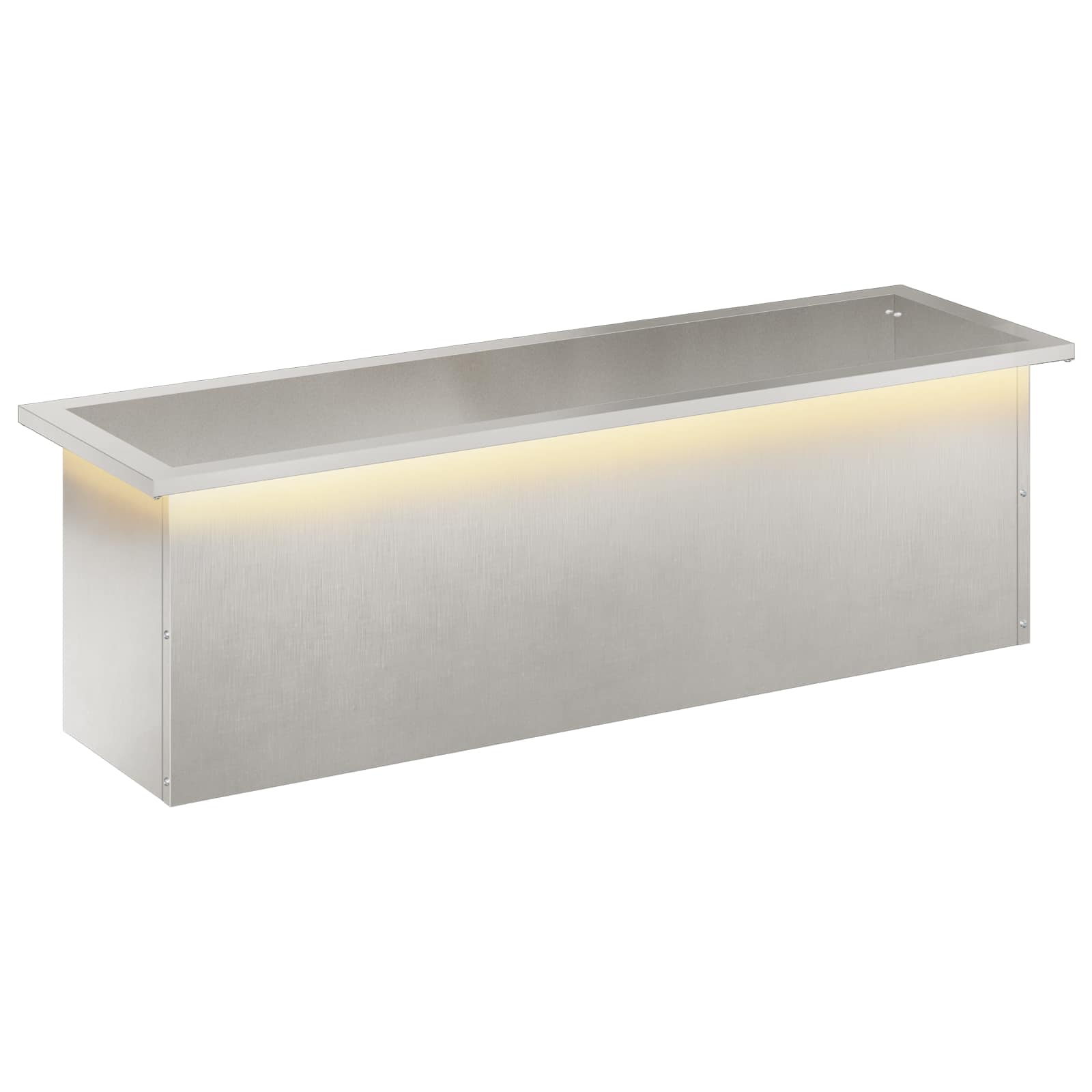 Fioriera da giardino con LED Argento 30 x 100 x 30 cm
