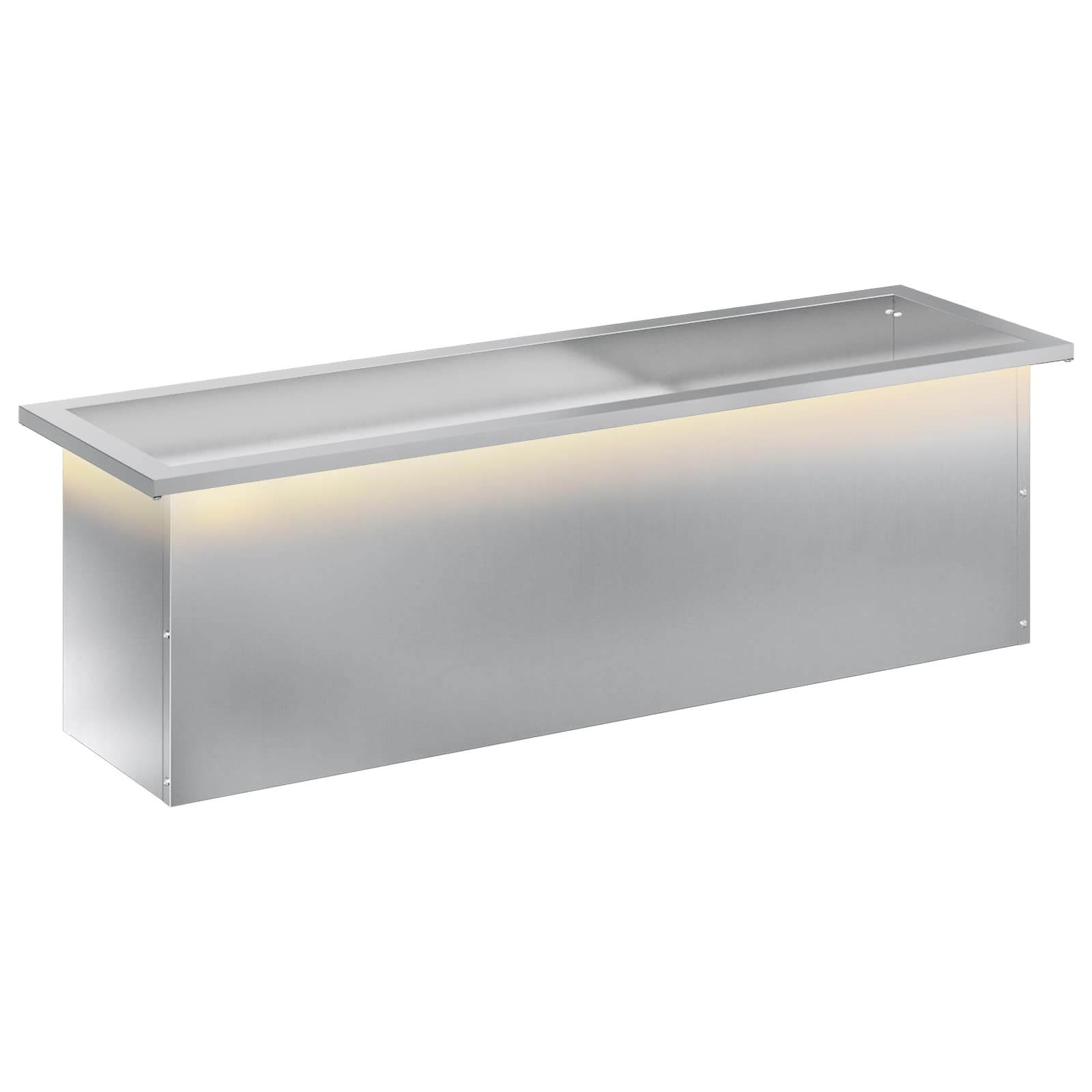 Fioriera da giardino con LED Argento 30 x 100 x 30 cm