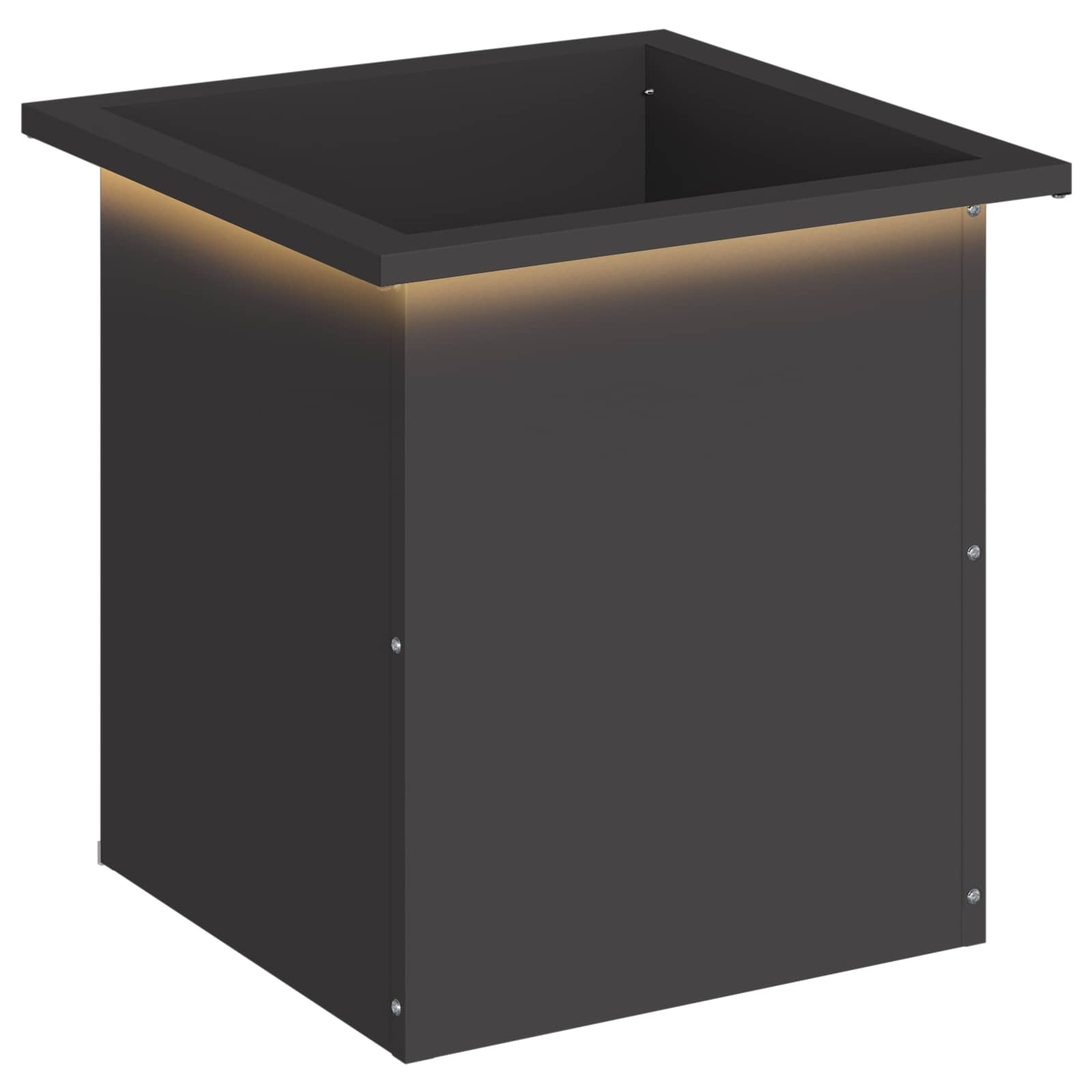 Fioriera da giardino con LED Nero 40 x 40 x 40 cm Acciaio