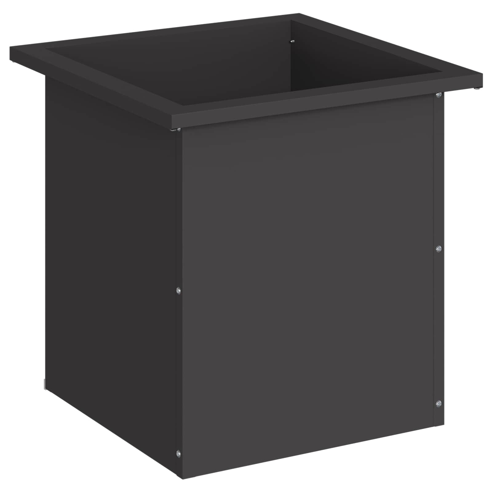 Fioriera da giardino con LED Nero 40 x 40 x 40 cm Acciaio