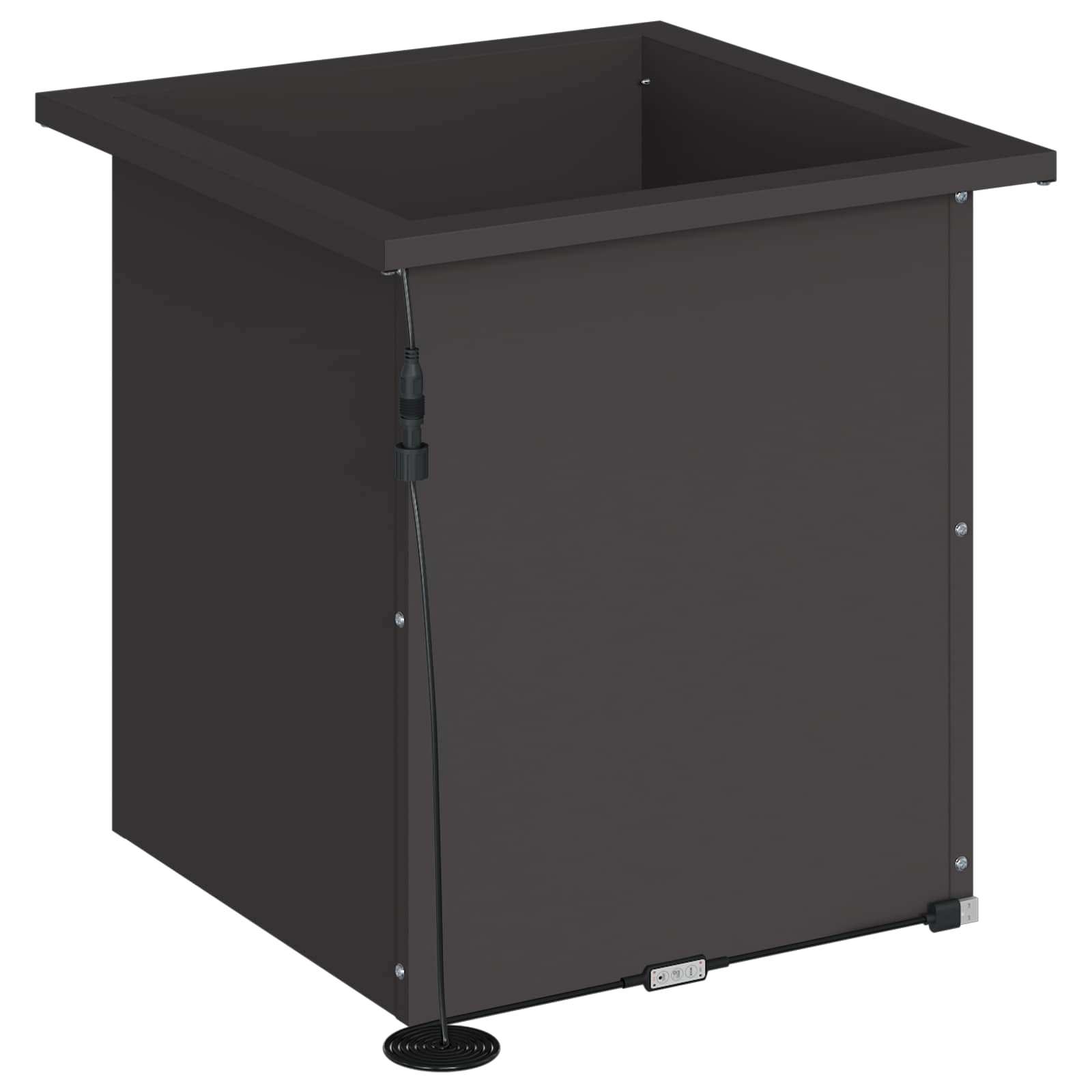 Fioriera da giardino con LED Nero 40 x 40 x 40 cm Acciaio