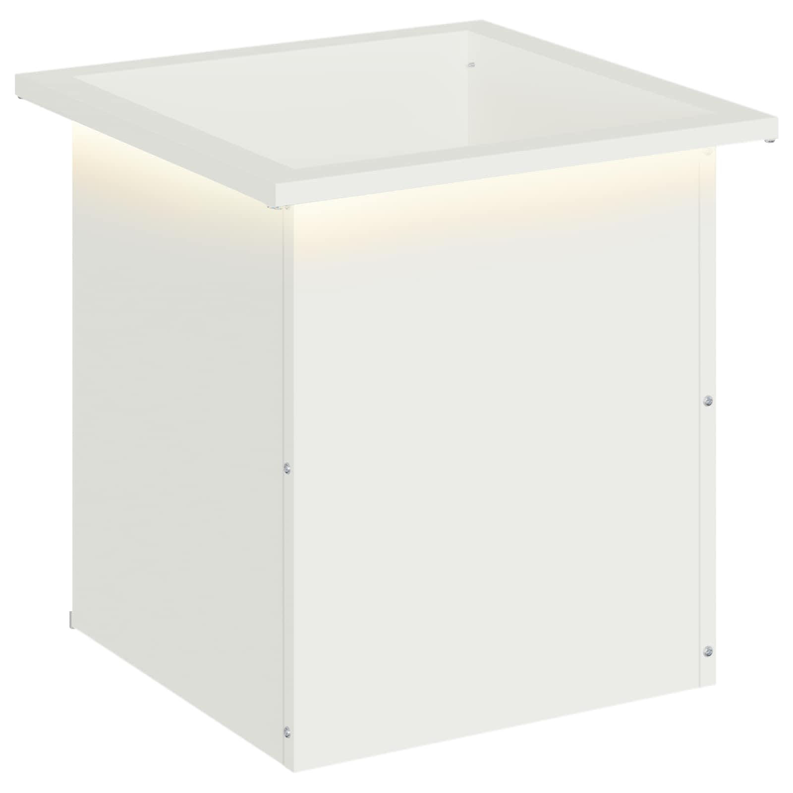 Fioriera da giardino con LED Bianco 40 x 40 x 40 cm Acciaio