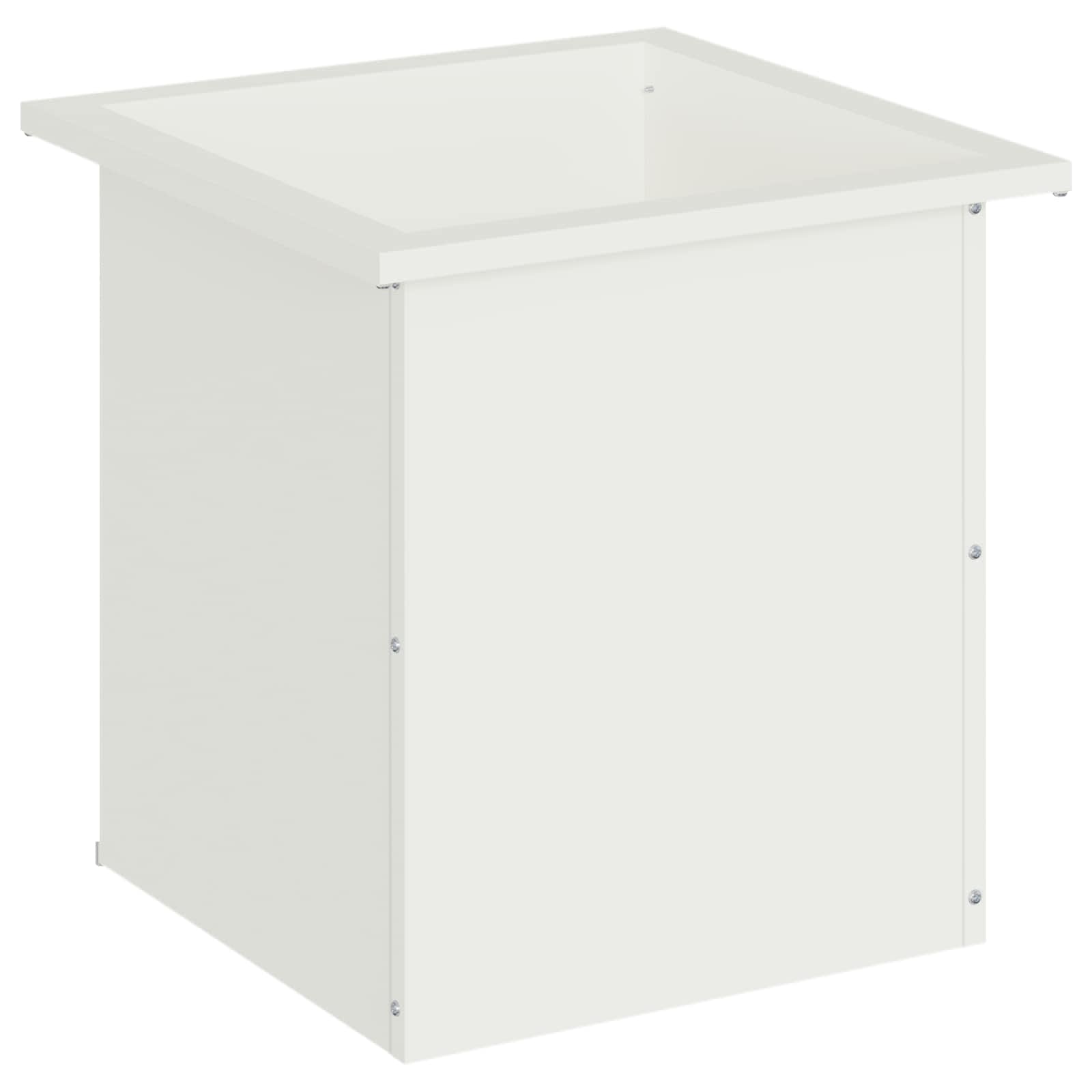 Fioriera da giardino con LED Bianco 40 x 40 x 40 cm Acciaio