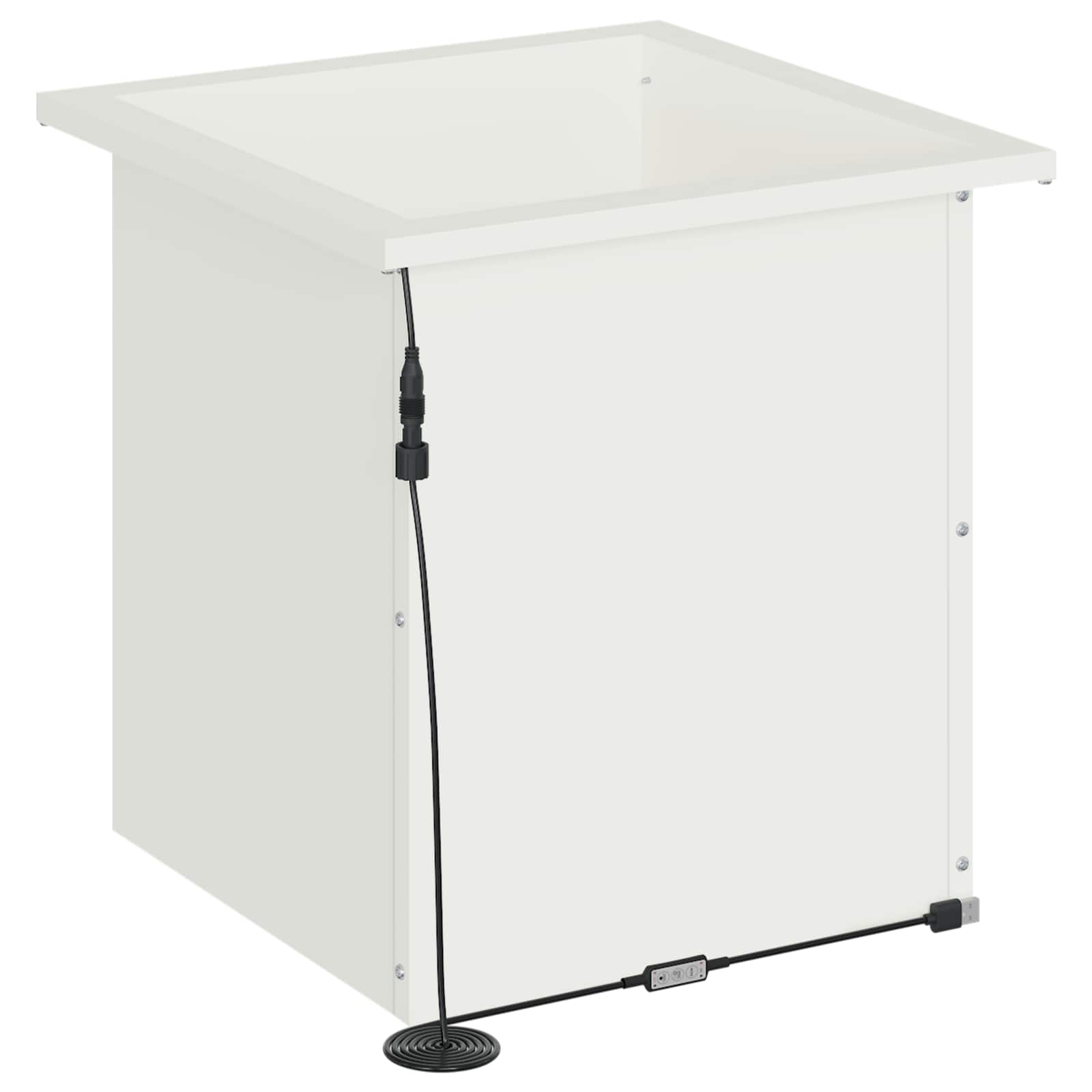 Fioriera da giardino con LED 2 pz Bianco 40 x 40 x 40 cm