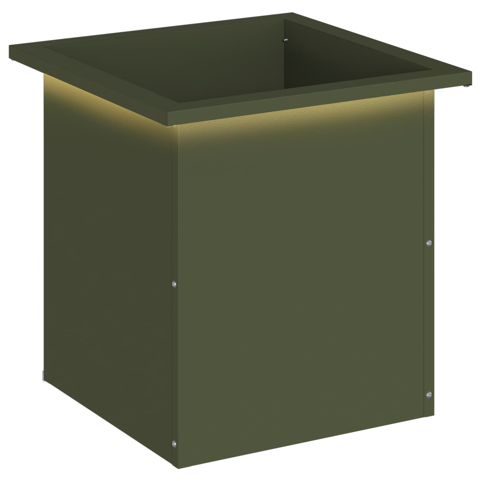 Fioriera da giardino con LED Verde Oliva 40 x 40 x 40 cm