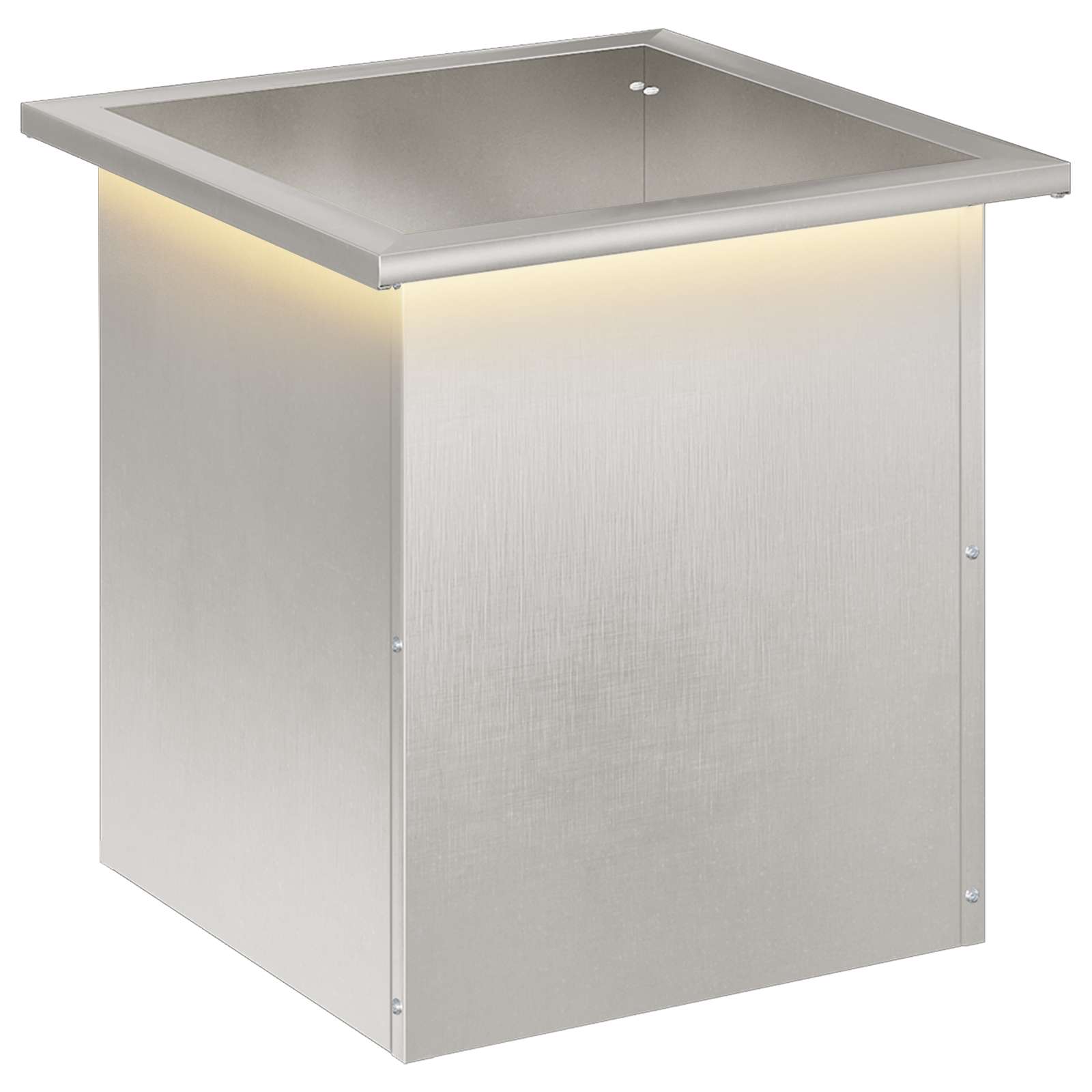 Fioriera da giardino con LED Argento 40 x 40 x 40 cm