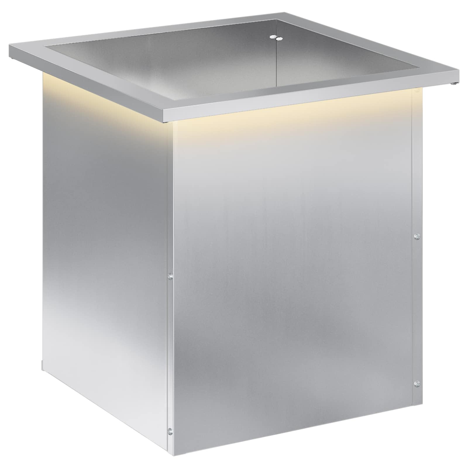 Fioriera da giardino con LED Argento 40 x 40 x 40 cm