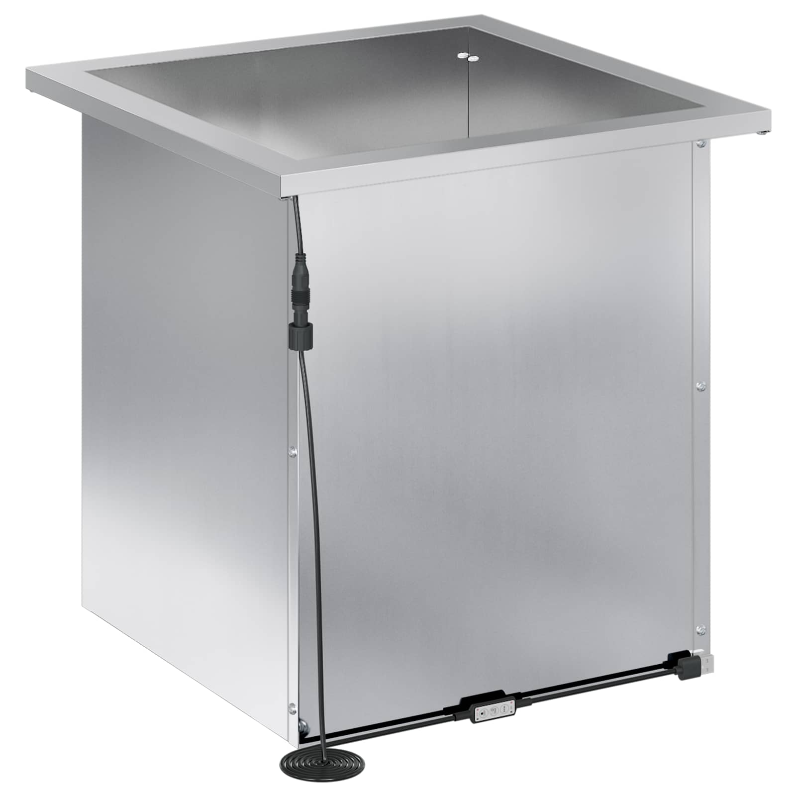 Fioriera da giardino con LED Argento 40 x 40 x 40 cm