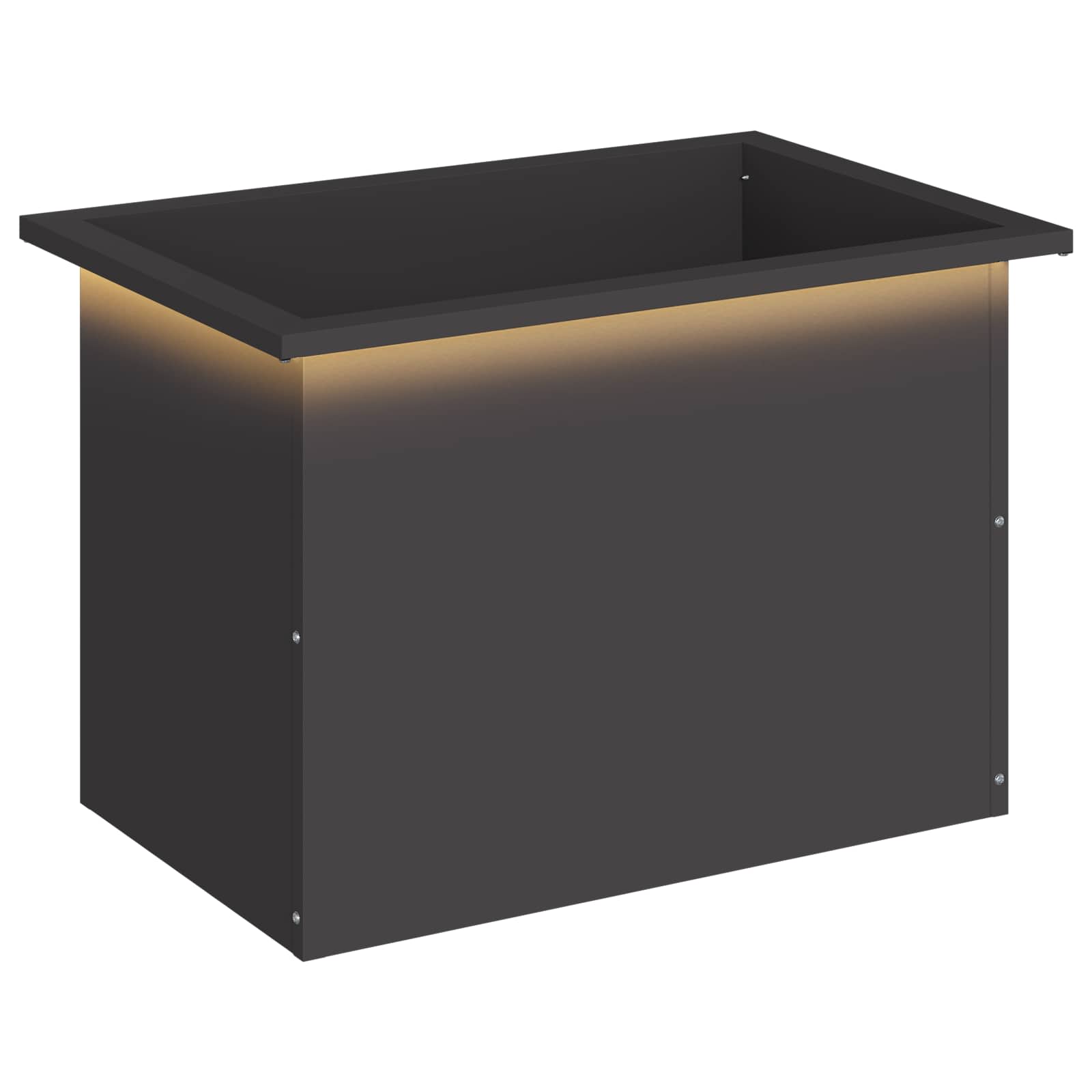 Fioriera da giardino con LED Nero 40 x 60 x 40 cm Acciaio