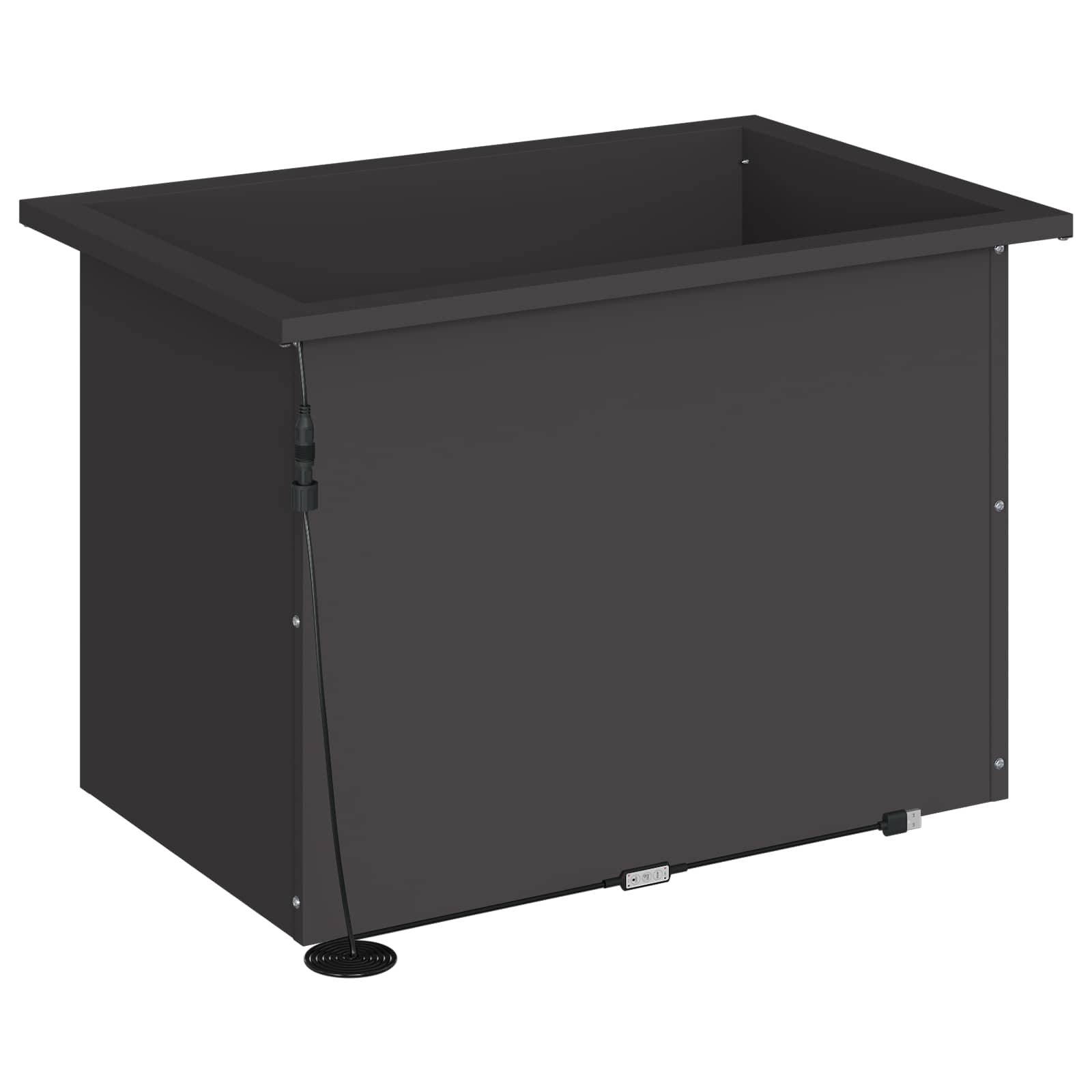 Fioriera da giardino con LED Nero 40 x 60 x 40 cm Acciaio
