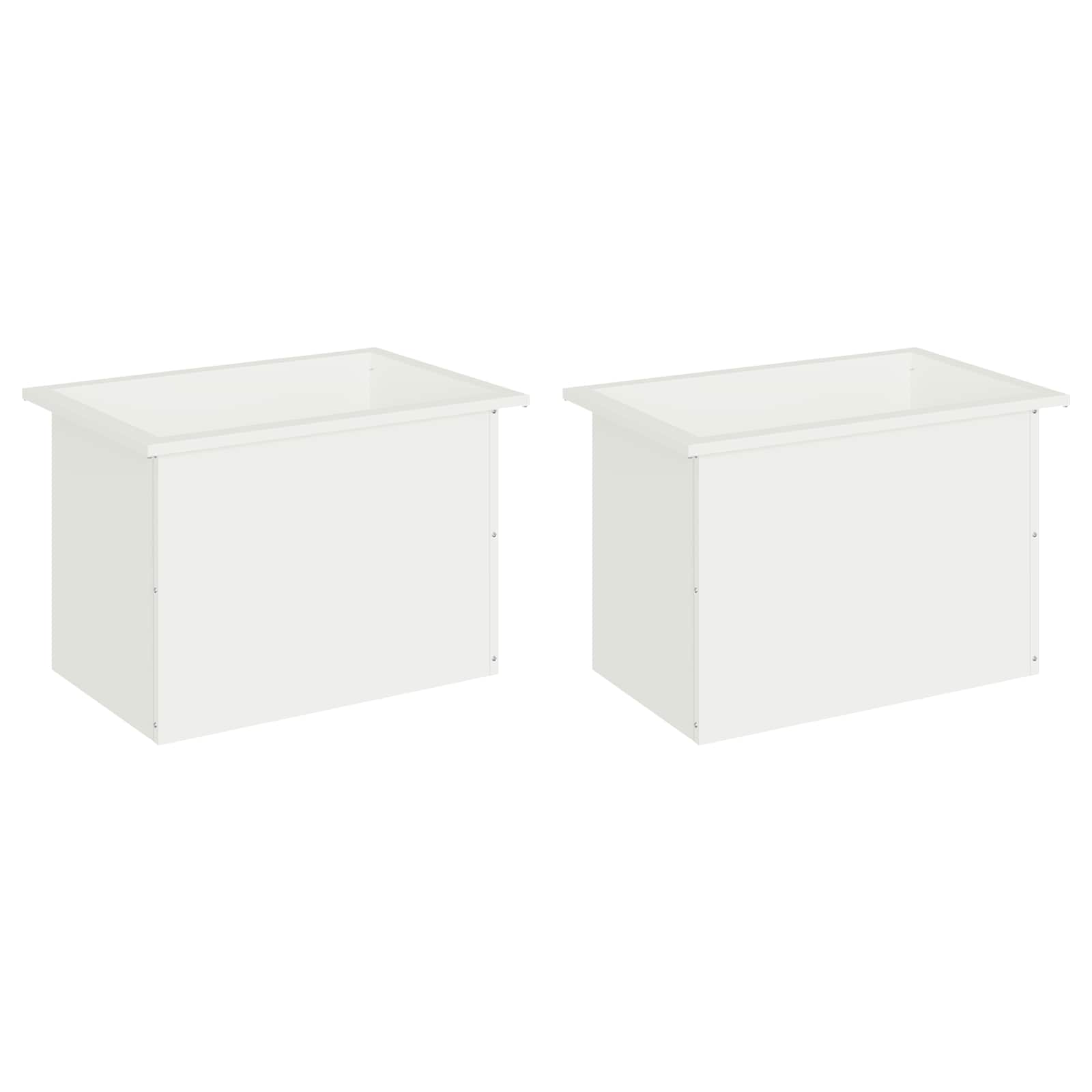 Fioriera da giardino con LED 2 pz Bianco 40 x 60 x 40 cm