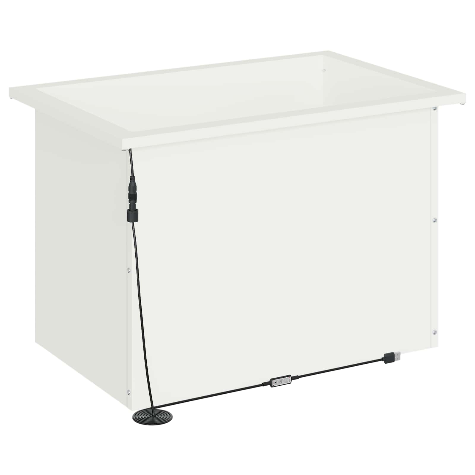 Fioriera da giardino con LED 2 pz Bianco 40 x 60 x 40 cm