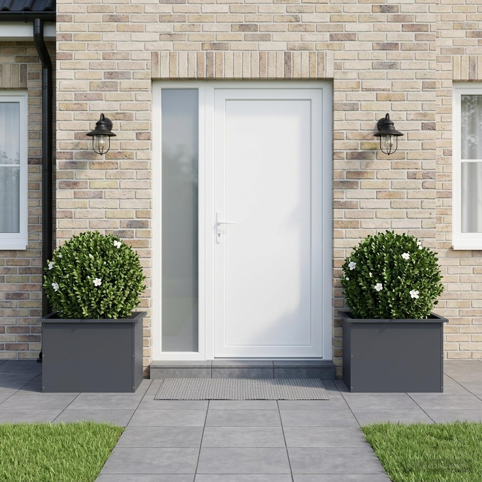 Fioriera da giardino con LED 2 pz Antracite 40 x 60 x 40 cm