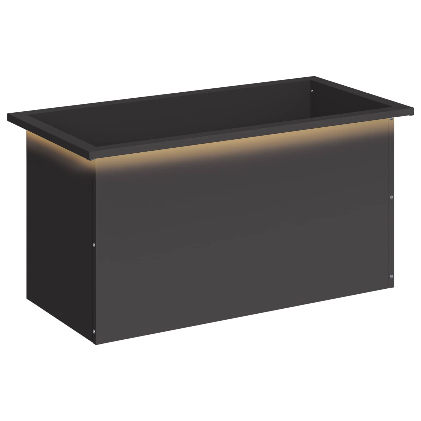 Fioriera da giardino con LED Nero 40 x 80 x 40 cm Acciaio