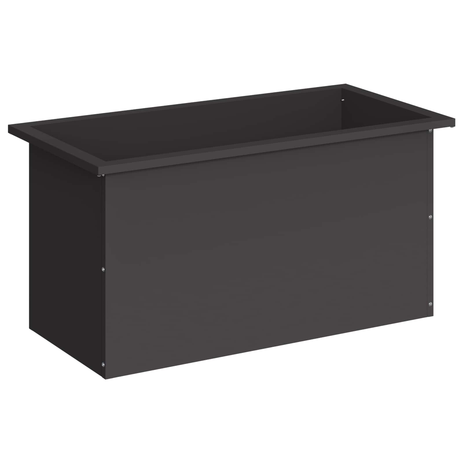 Fioriera da giardino con LED Nero 40 x 80 x 40 cm Acciaio