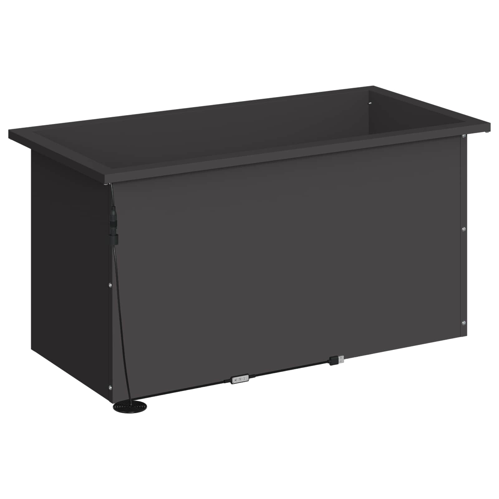 Fioriera da giardino con LED 2 pz Nero 40 x 80 x 40 cm Acciaio