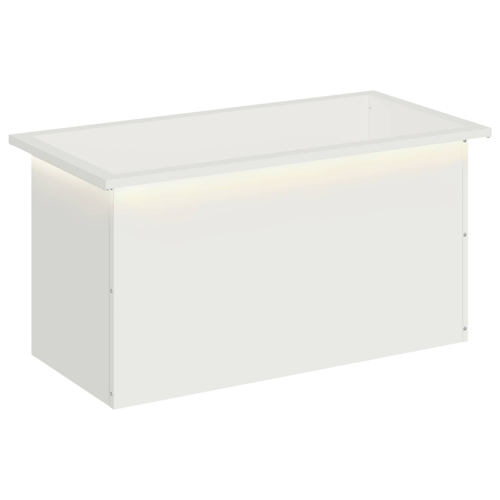 Fioriera da giardino con LED Bianco 40 x 80 x 40 cm Acciaio