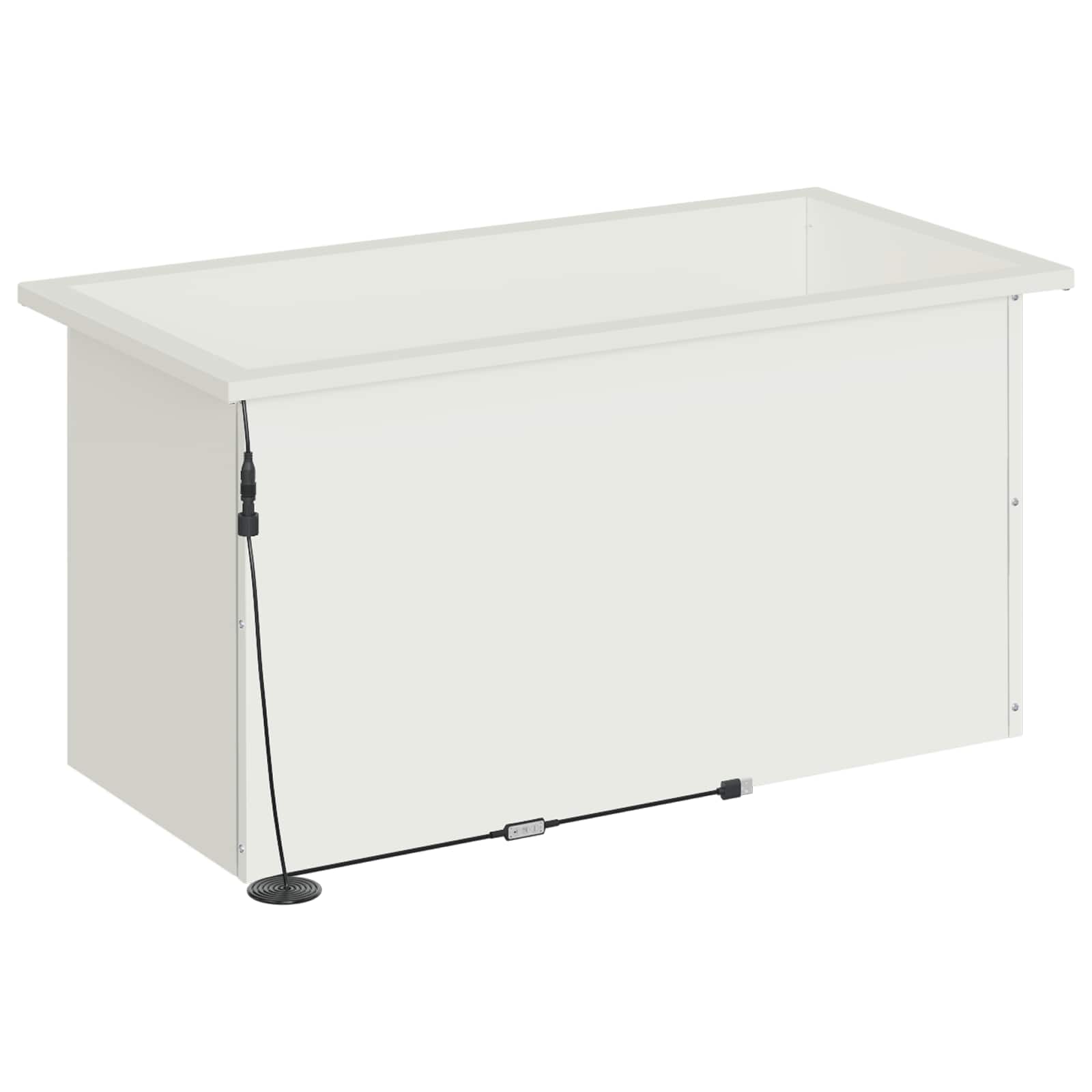 Fioriera da giardino con LED 2 pz Bianco 40 x 80 x 40 cm