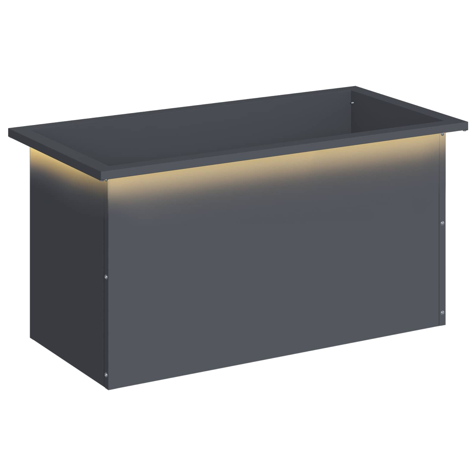 Fioriera da giardino con LED Antracite 40 x 80 x 40 cm Acciaio